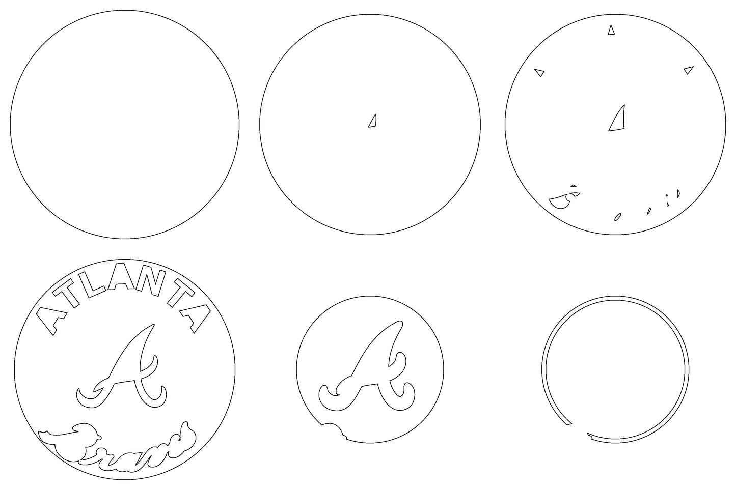 Atlanta Braves MLB Teams Designed Logo Multi Layer Laser Cut files svg dxf ai png