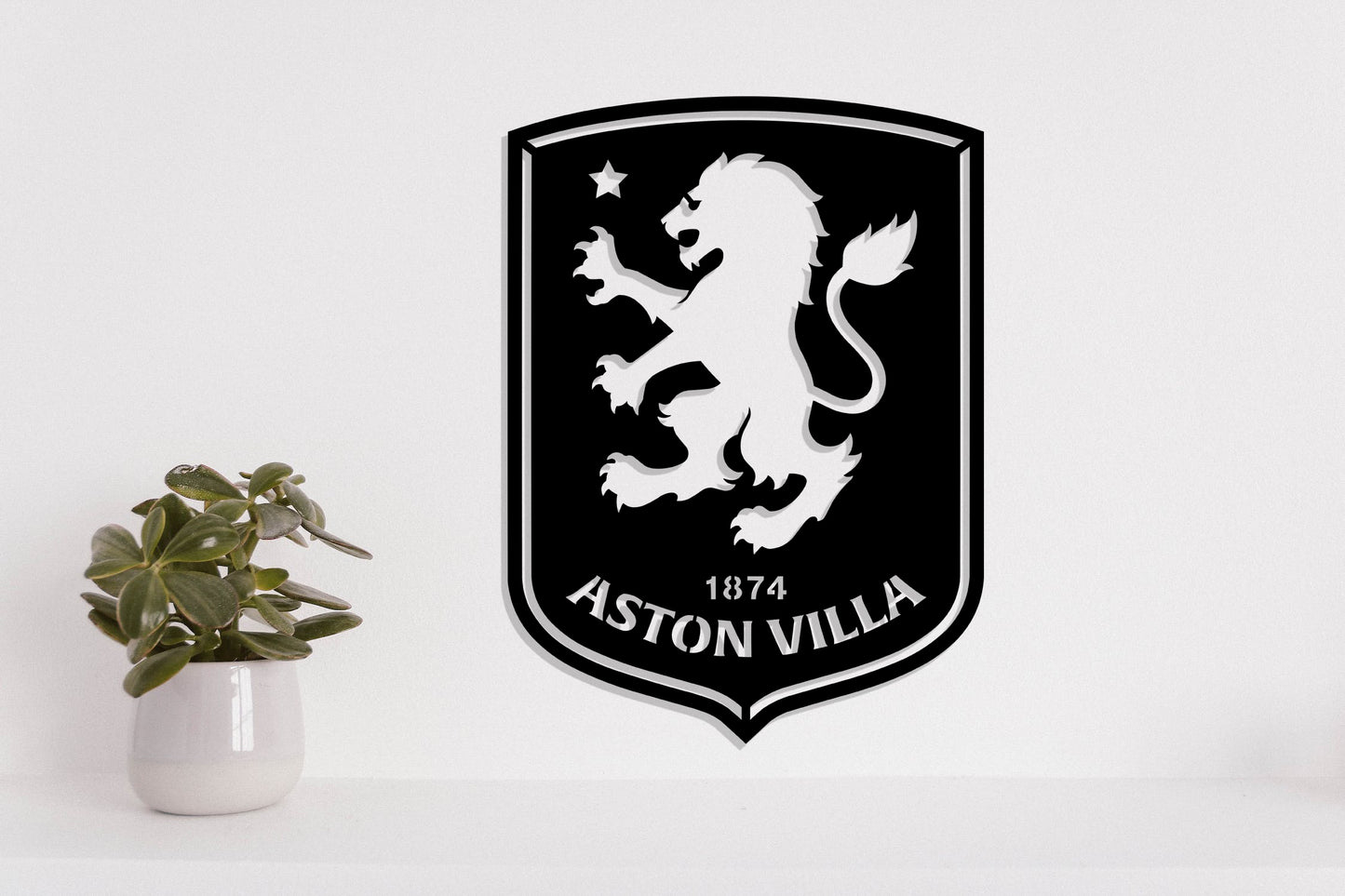 Aston Villa FC Badge Shield Metal Laser Cut files ai png svg dxf, jpg eps pdf