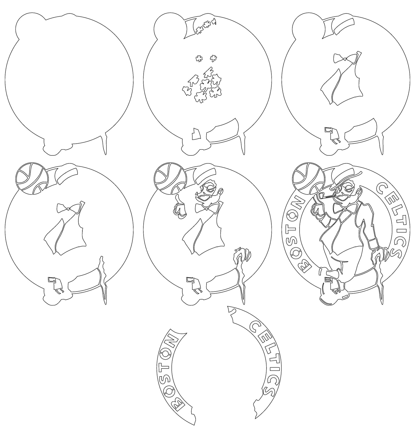 Boston Celtics NBA Teams Design Logo Multi Layer Laser Cut files svg dxf ai png