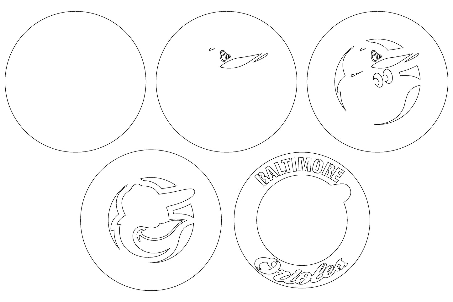Baltimore Orioles Multi Layer Laser Cut files svg dxf ai png