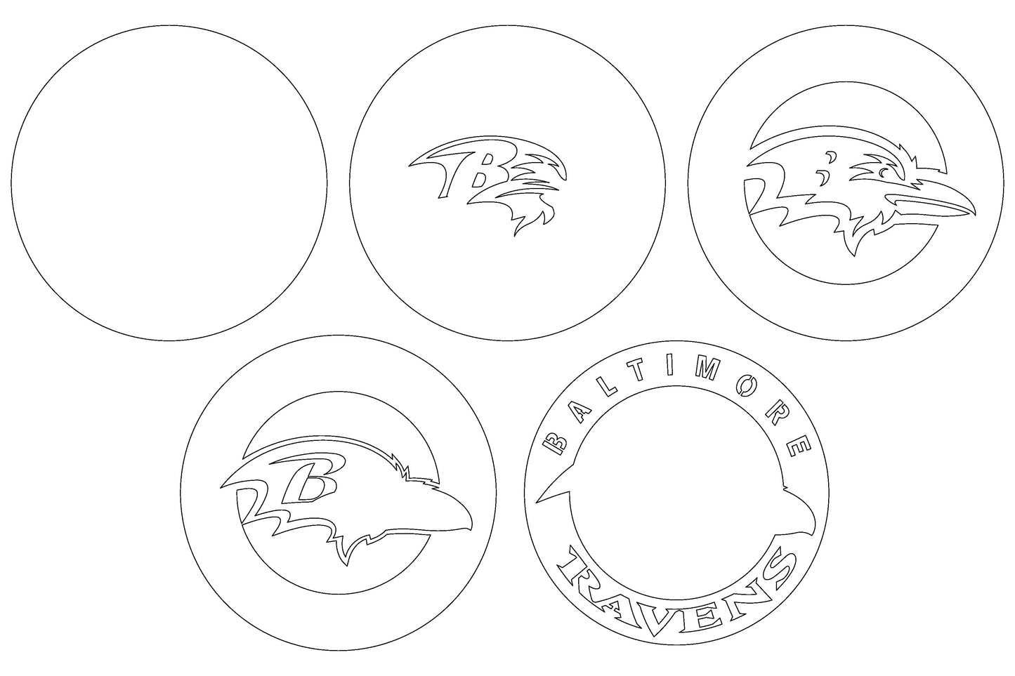 Baltimore Ravens Multi Layered Laser Cut files svg dxf ai png
