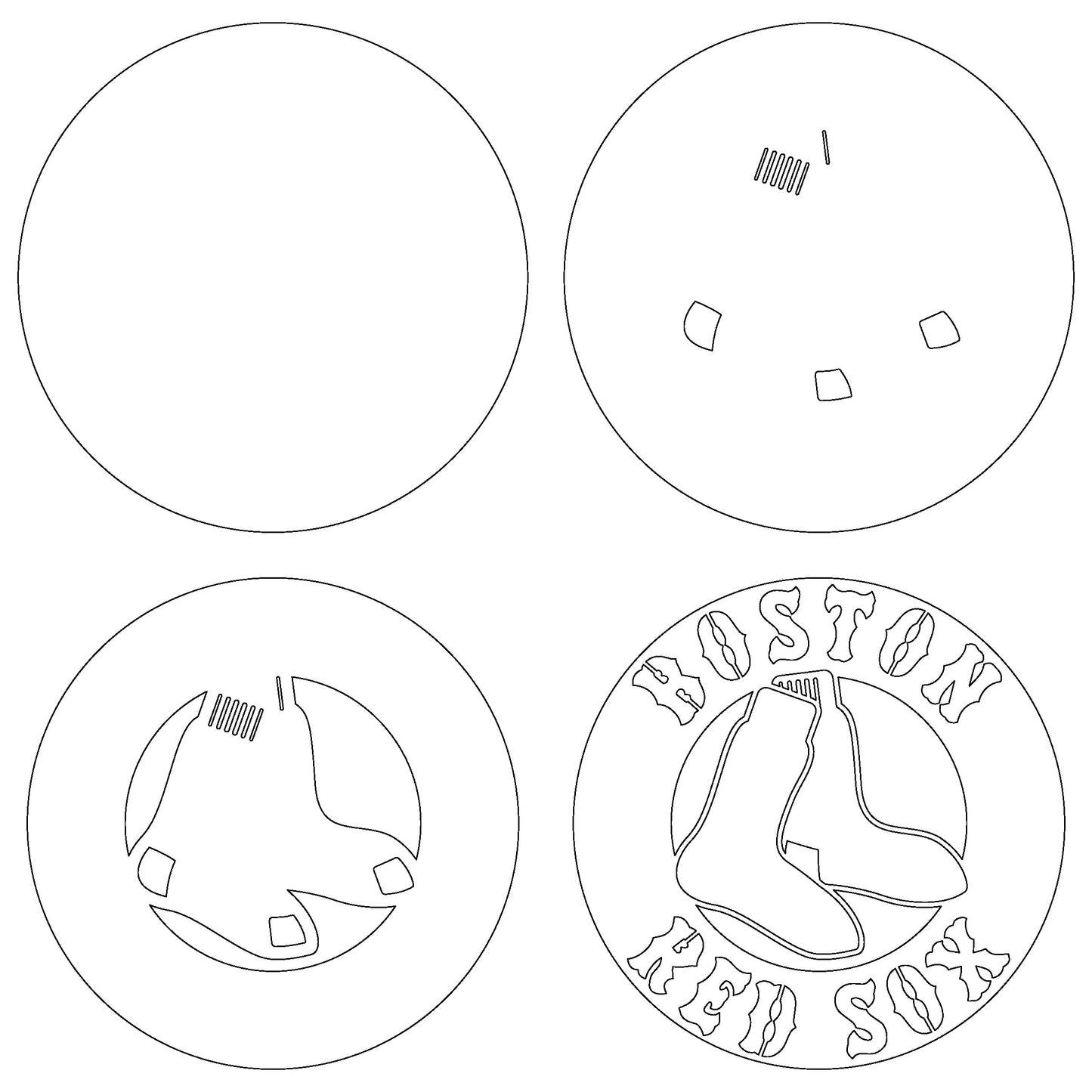 Boston Red Sox Multi Layer Laser Cut files svg dxf ai png