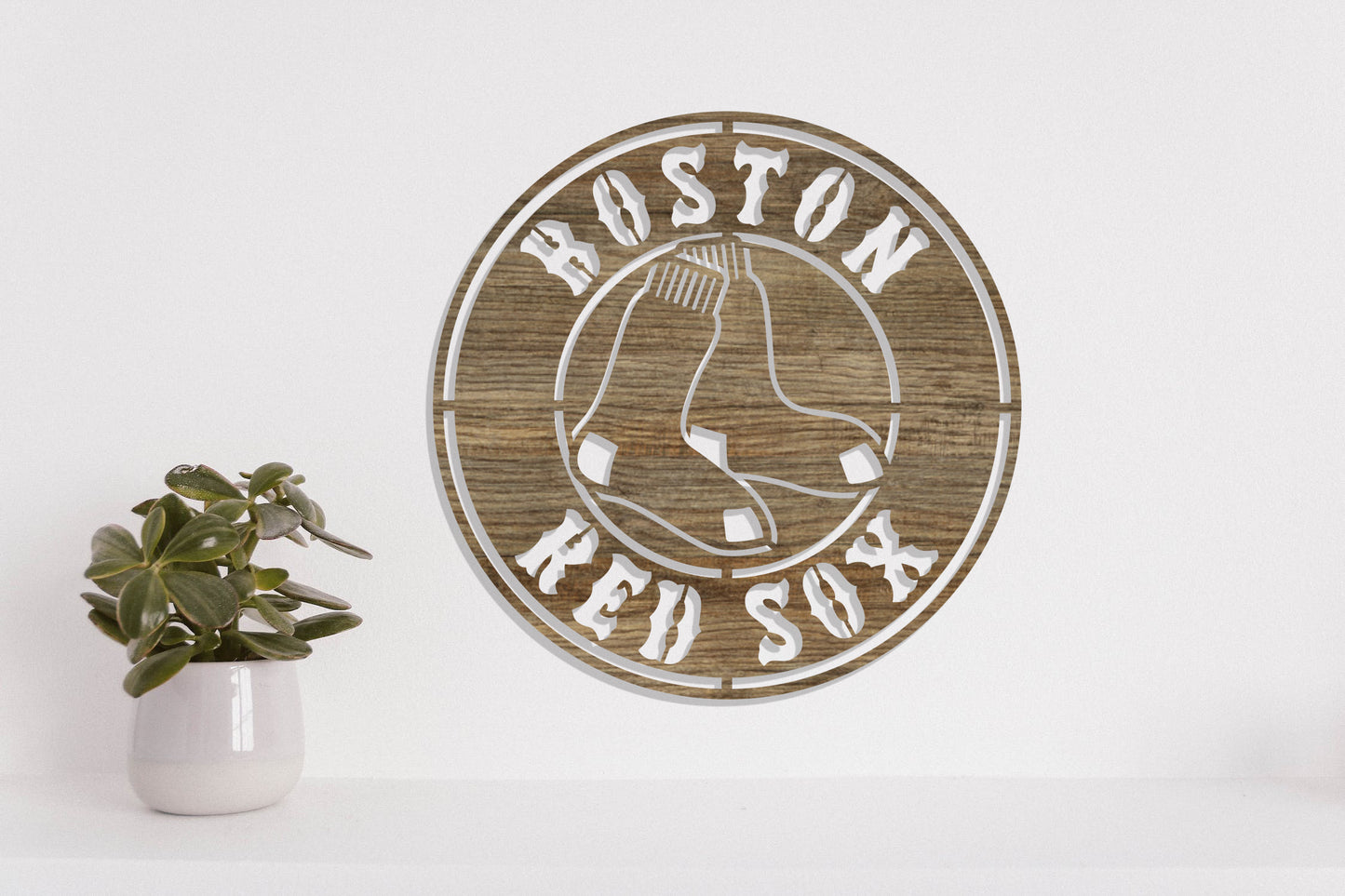 Boston Red Sox Badge Shield Metal Laser Cut files svg dxf ai png jpg pdf eps