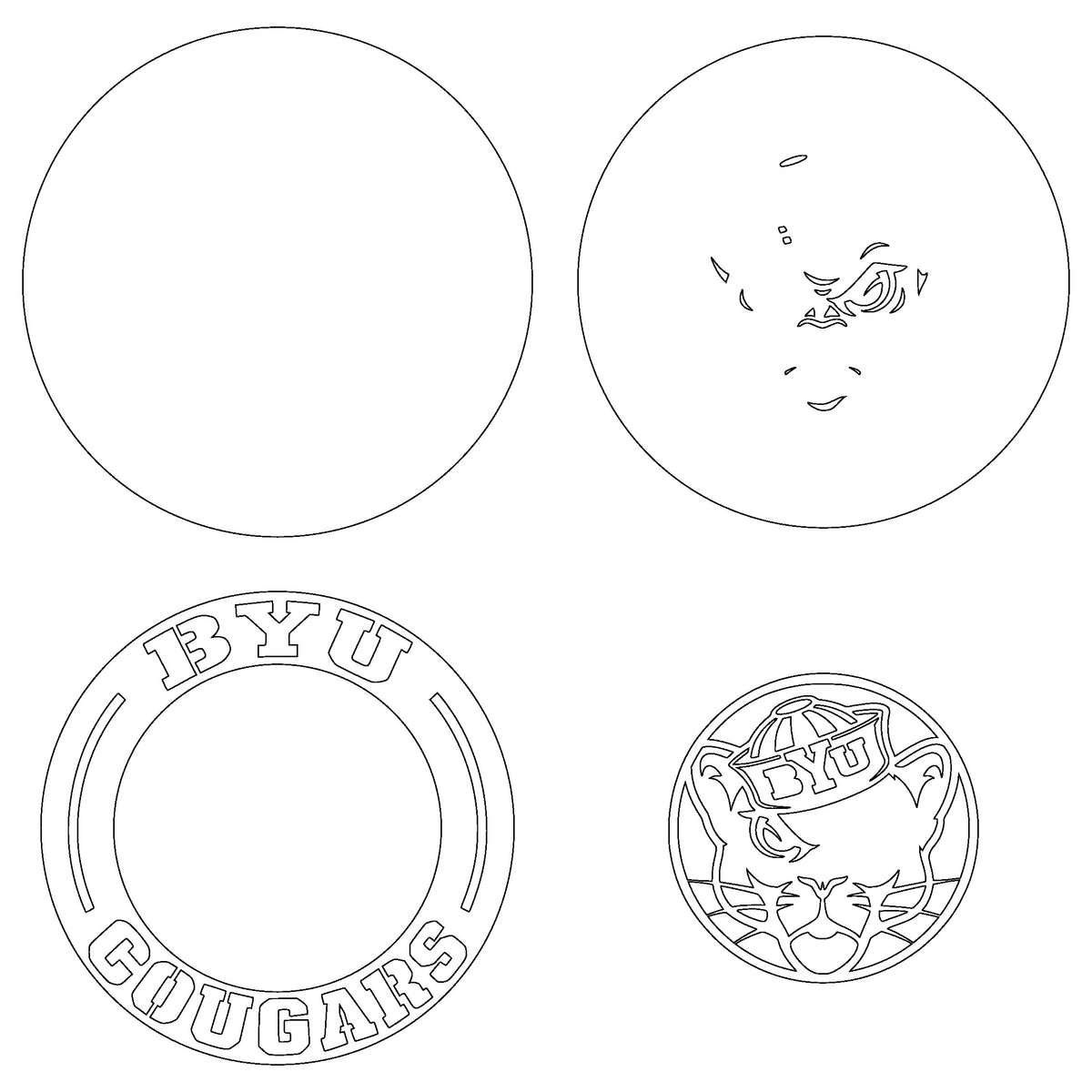 BYU Cougars NCAA Football Team Design Logo Multilayer Laser Cut files svg dxf ai png