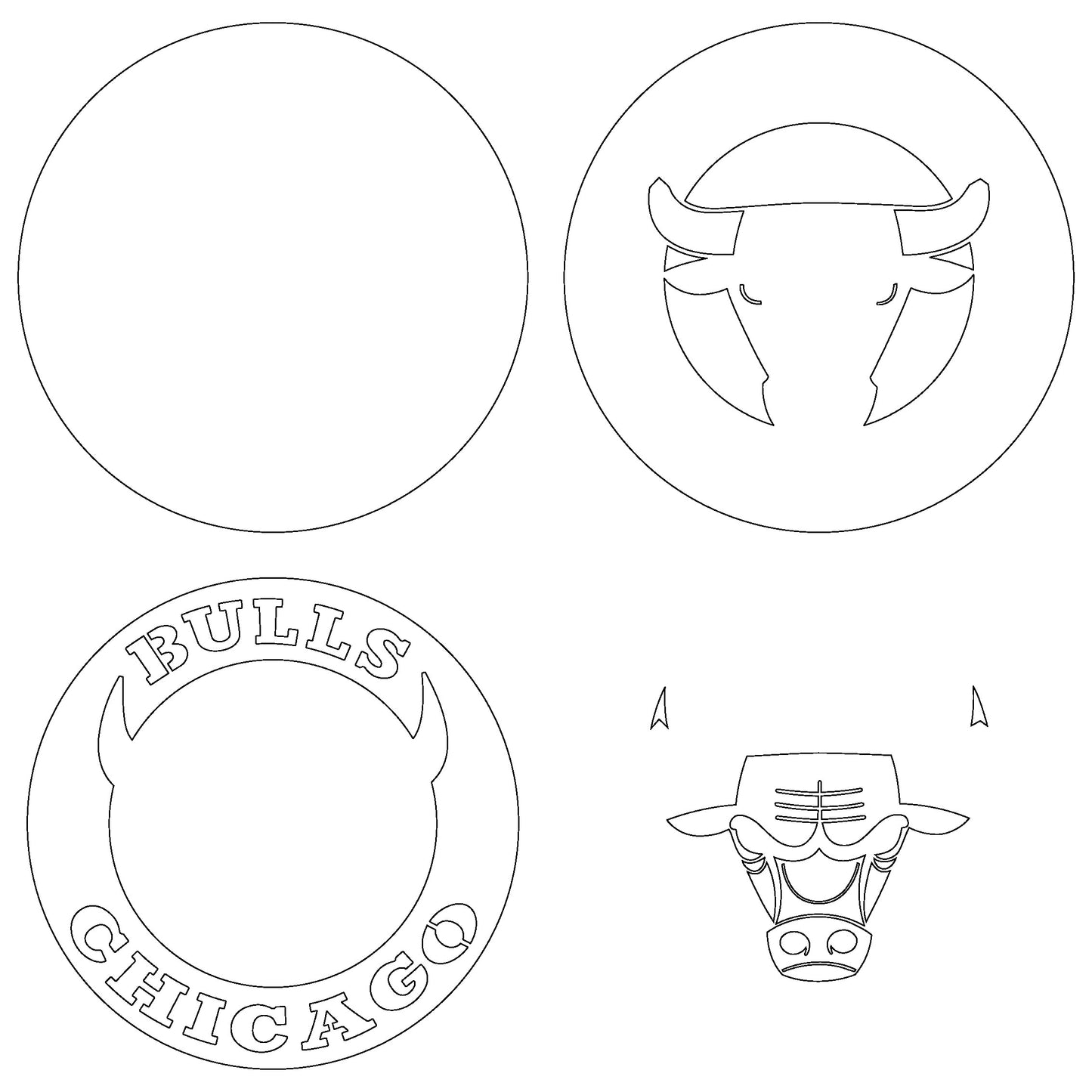 Chicago Bulls Multi Layer Laser Cut files svg dxf ai png