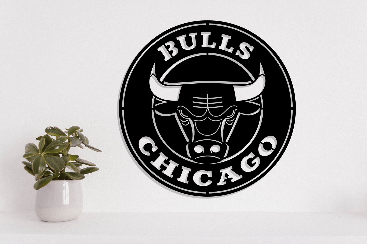 Chicago Bulls Badge Shield Metal Laser Cut files svg dxf ai png jpg pdf eps