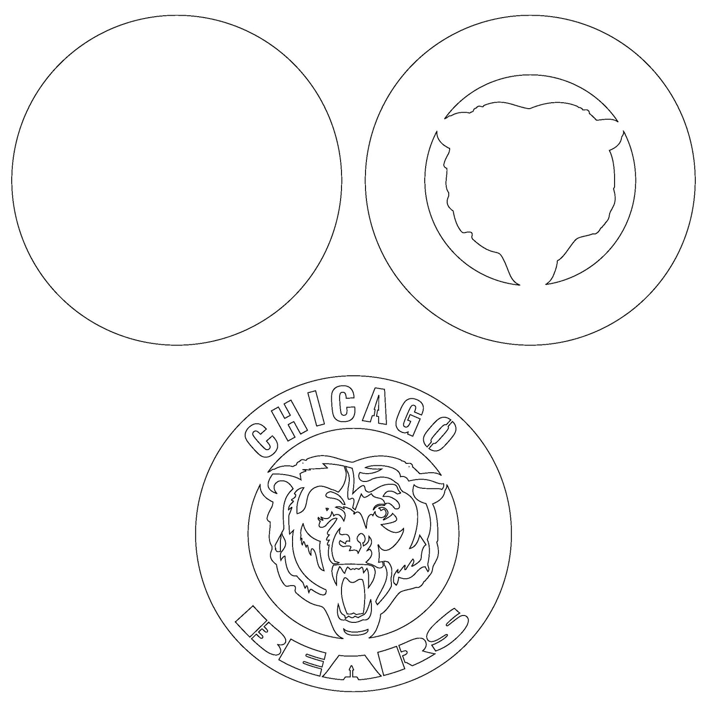 Chicago Bears Designed Logo Multi Layer Laser Cut files svg dxf ai png