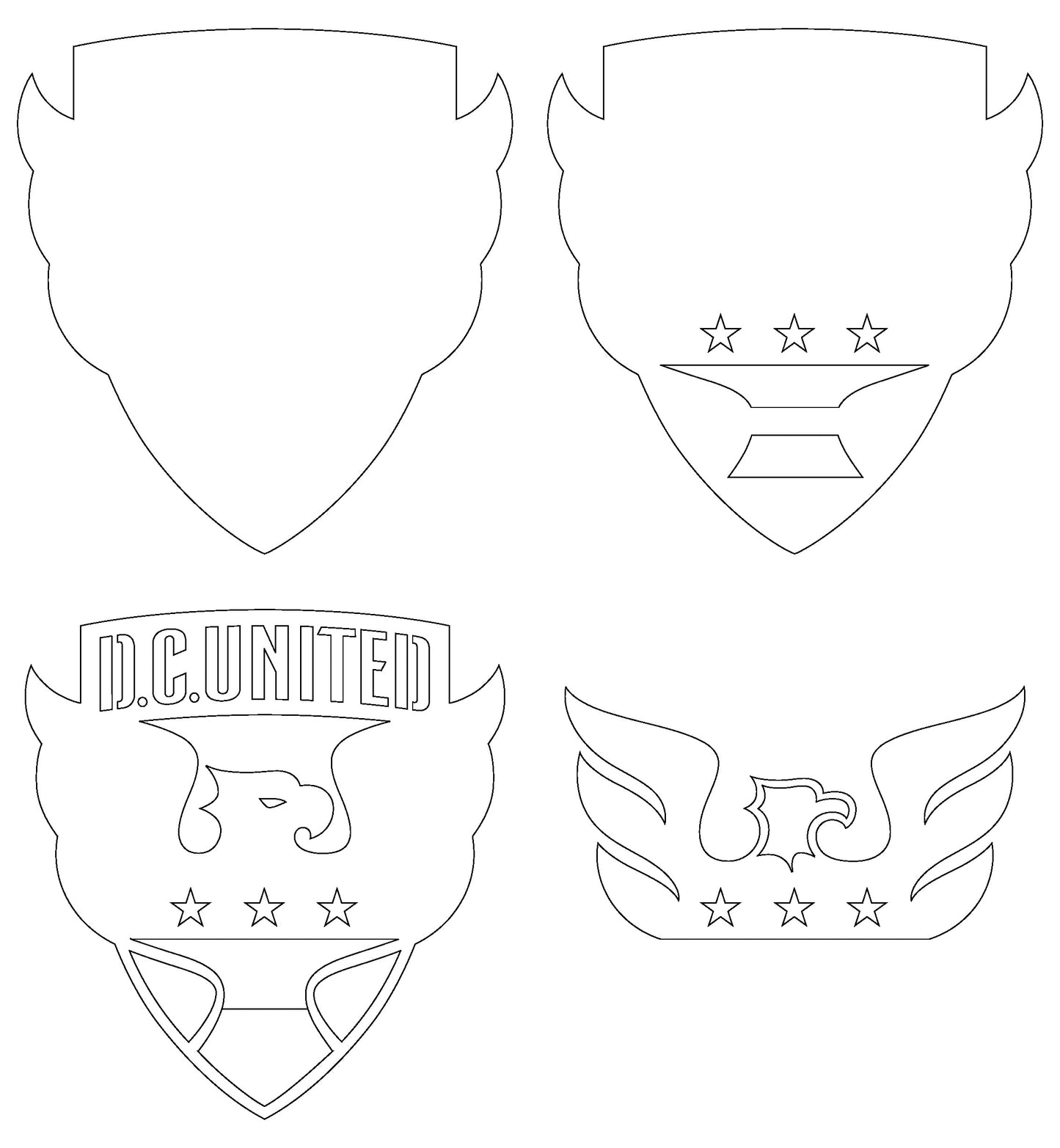 DC United MLS Football Club FC Multilayer Laser Cut files svg dxf ai png