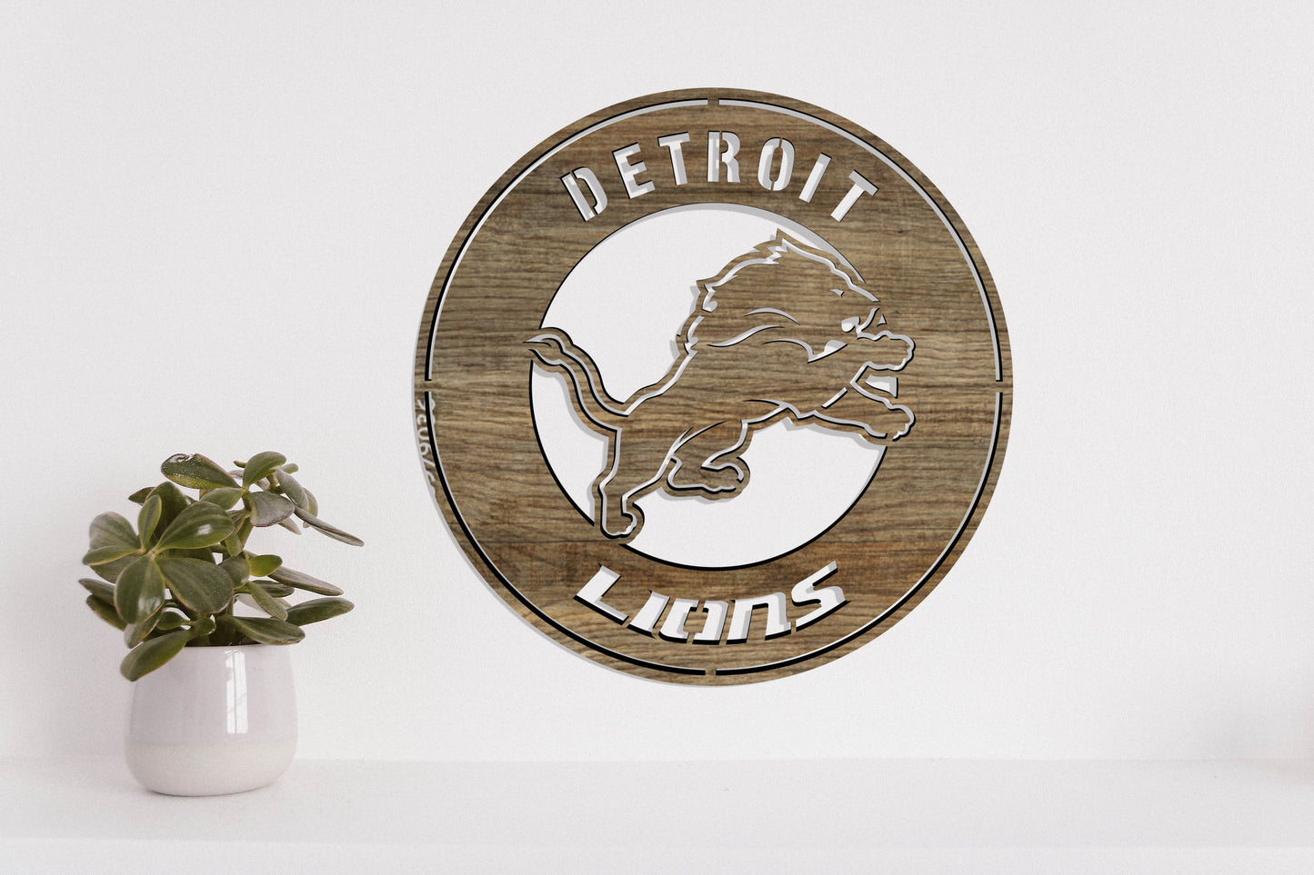 Detroit Lions Badge Shield Laser Cut files svg dxf ai eps png jpg pdf