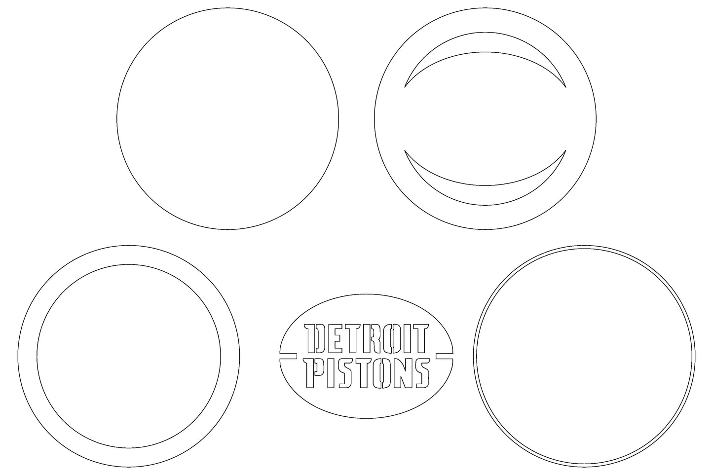Detroit Pistons Multi Layer Laser Cut files svg dxf ai png