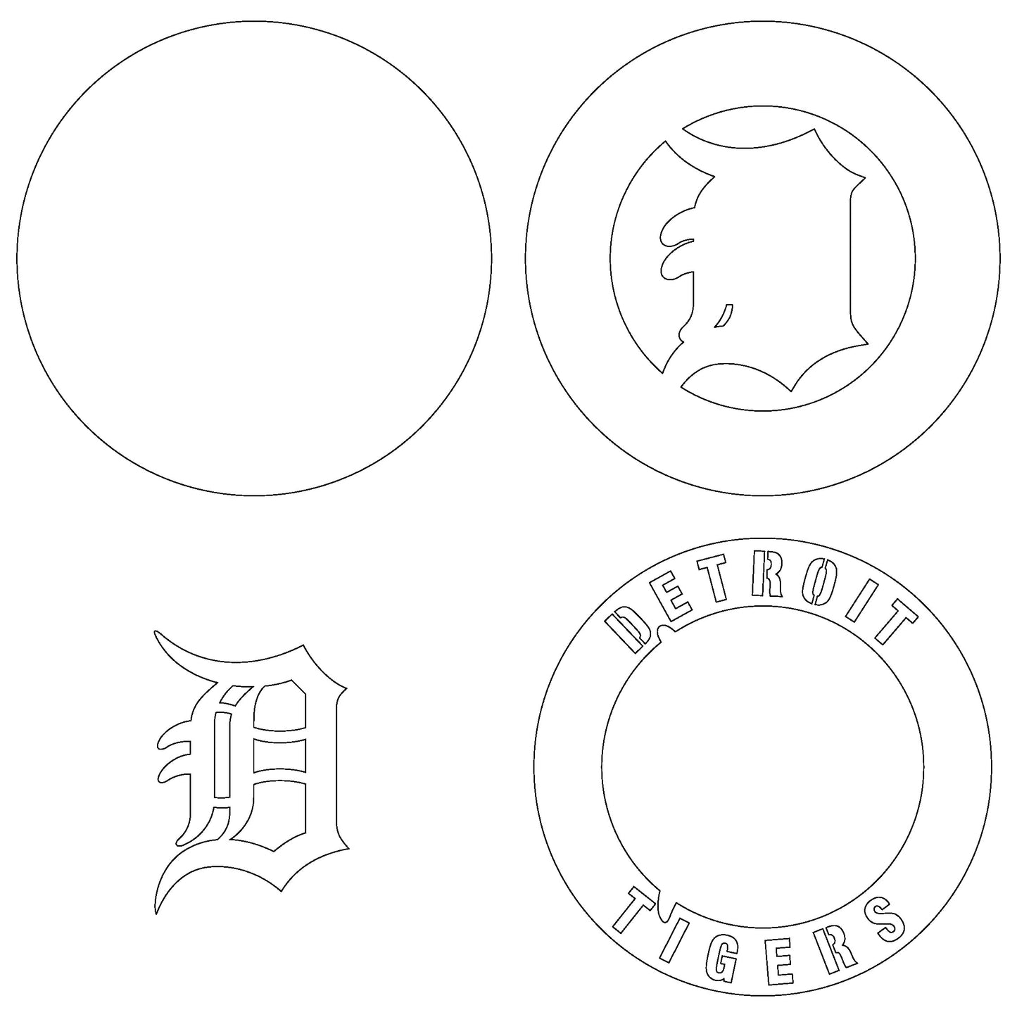 Detroit Tigers Multi Layer Laser Cut files svg dxf ai png
