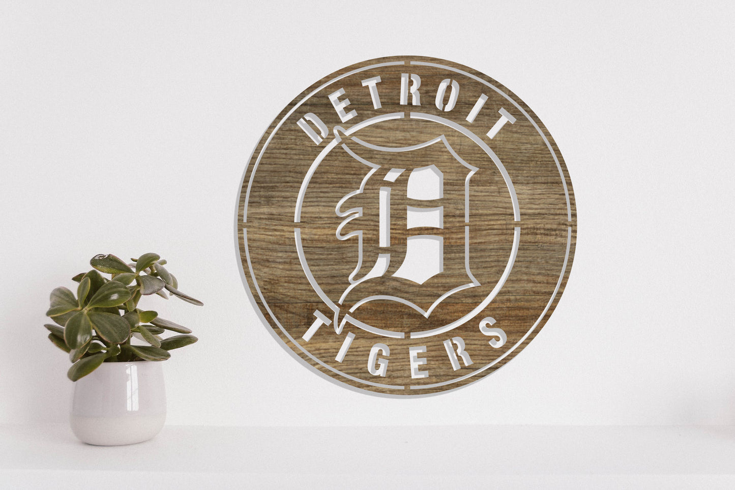Detroit Tigers Badge Shield Metal Laser Cut files svg dxf ai png jpg pdf eps