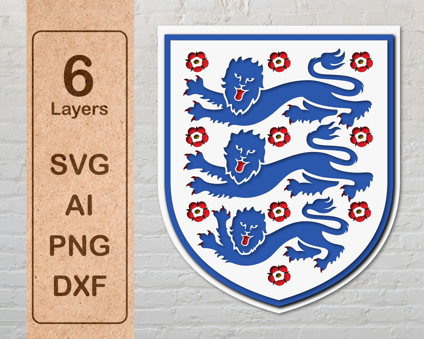 England National Team Layered Laser Cut files