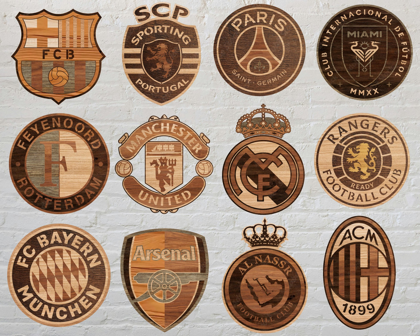 Bundle Football Clubs Multi Layered Laser Cut files svg dxf ai png