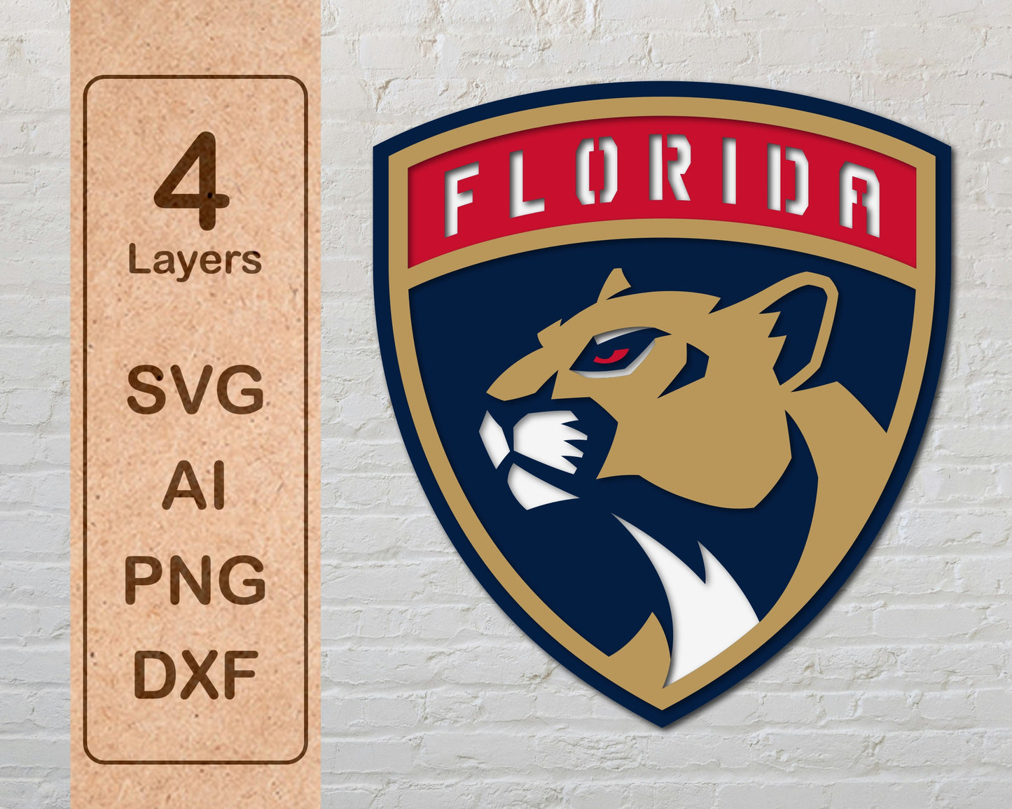 Florida Panthers Multi Layer Laser Cut files svg dxf ai png