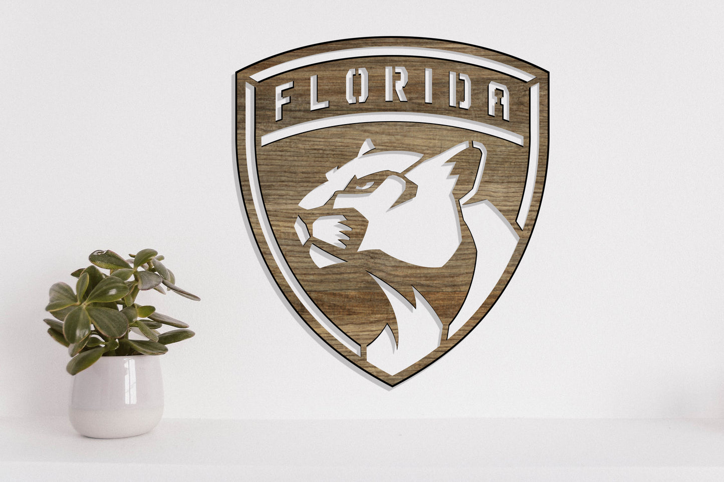 Florida Panthers Badge Shield Metal Laser Cut files svg dxf ai png jpg pdf eps