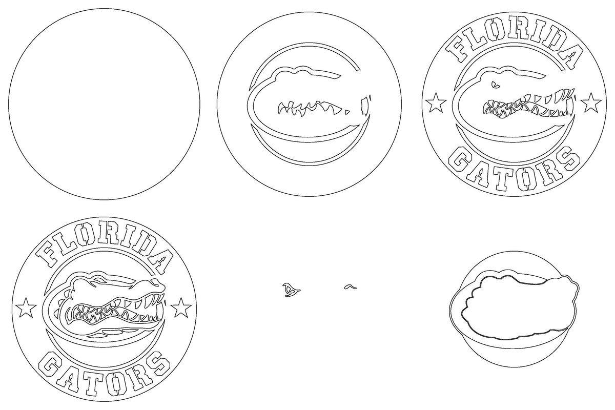 Florida Gators NCAA Football Team Design Logo Multilayer Laser Cut files svg dxf ai png