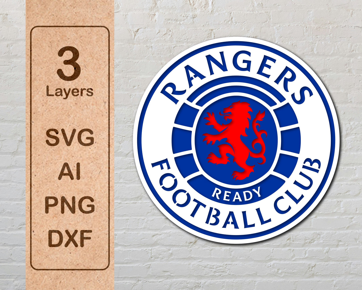 Glasgow Rangers FC Layered Laser Cut files