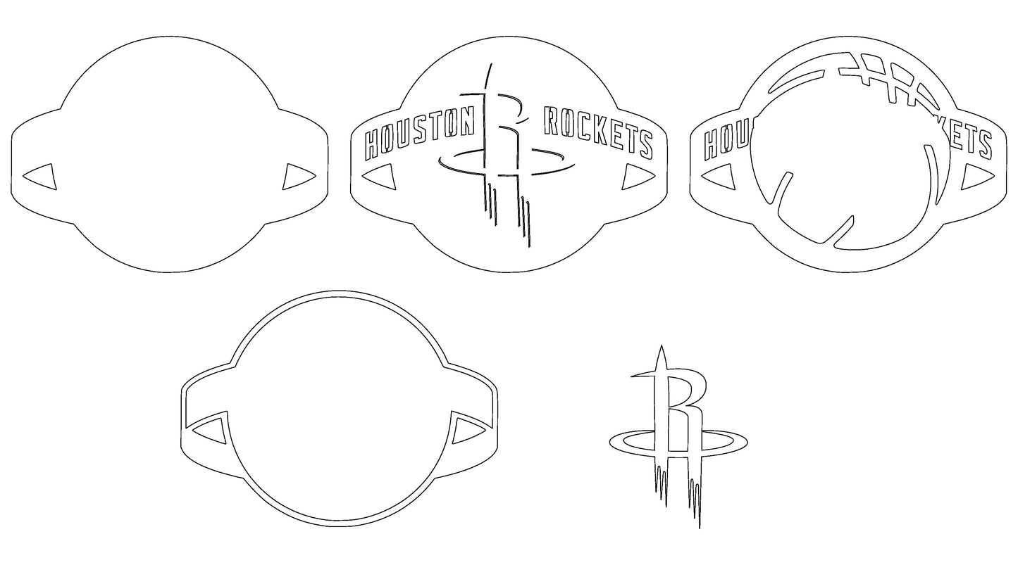 Houston Rockets NBA Teams Design Logo Multi Layer Laser Cut files svg dxf ai png