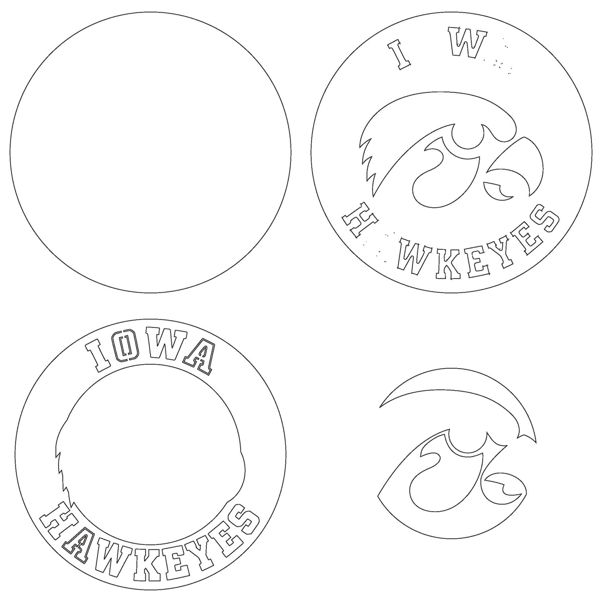 Iowa Hawkeyes NCAA Football Team Design Logo Multilayer Laser Cut files svg dxf ai png