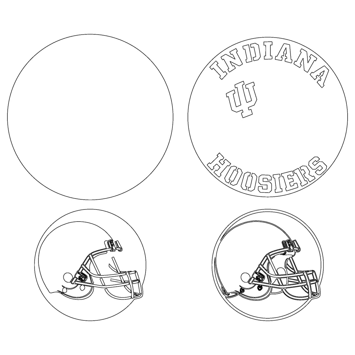 Indiana Hoosiers NCAA Football Team Design Logo Multilayer Laser Cut files svg dxf ai png