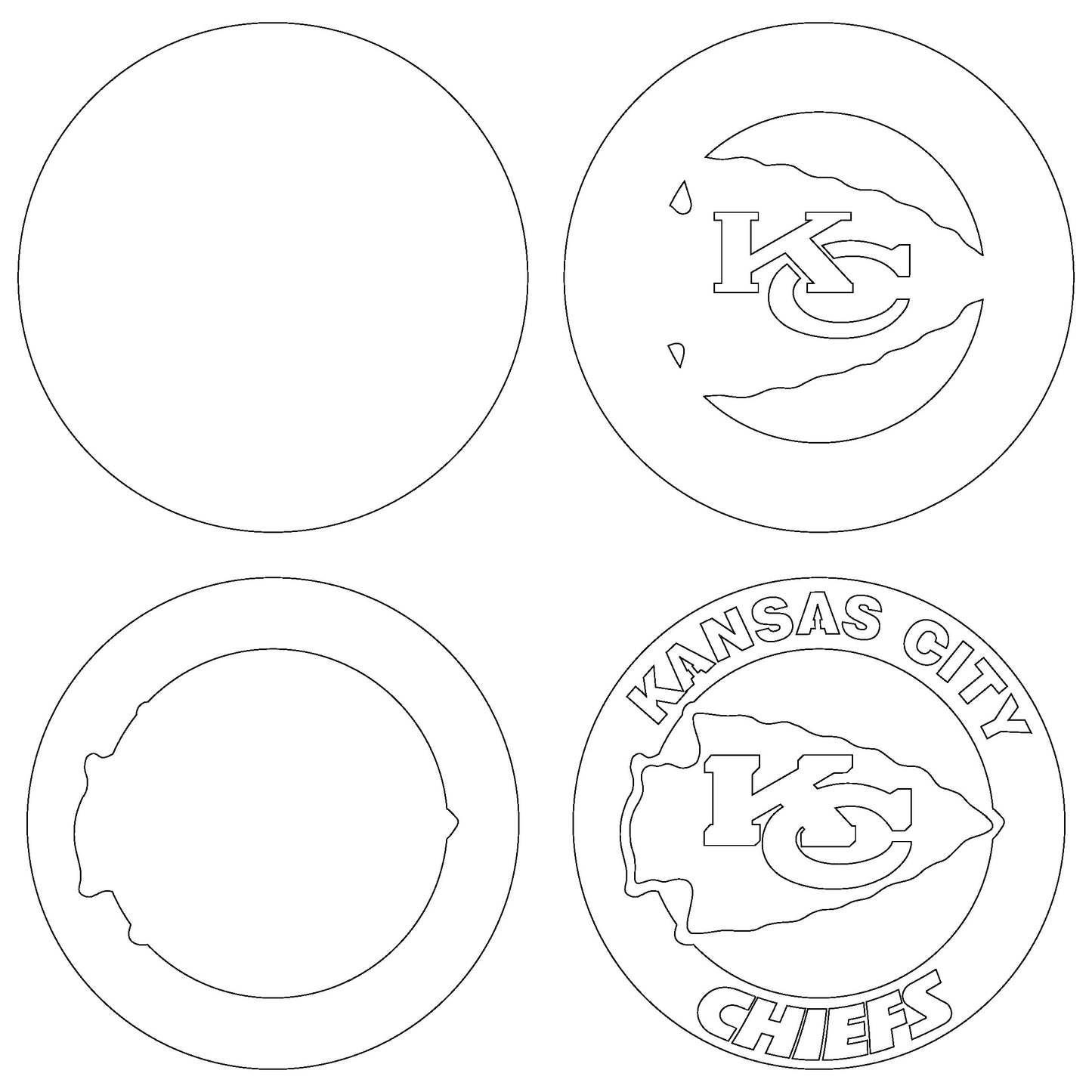 Kansas City Chiefs Multi Layered Laser Cut files svg dxf ai png