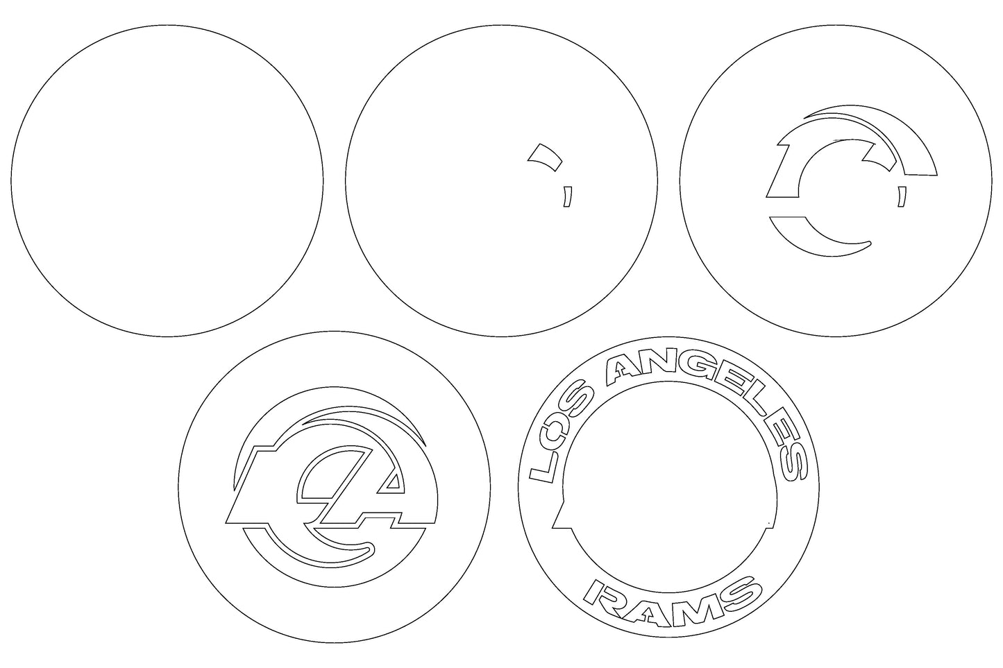 Los Angeles Rams Designed Logo Multi Layer Laser Cut files svg dxf ai png