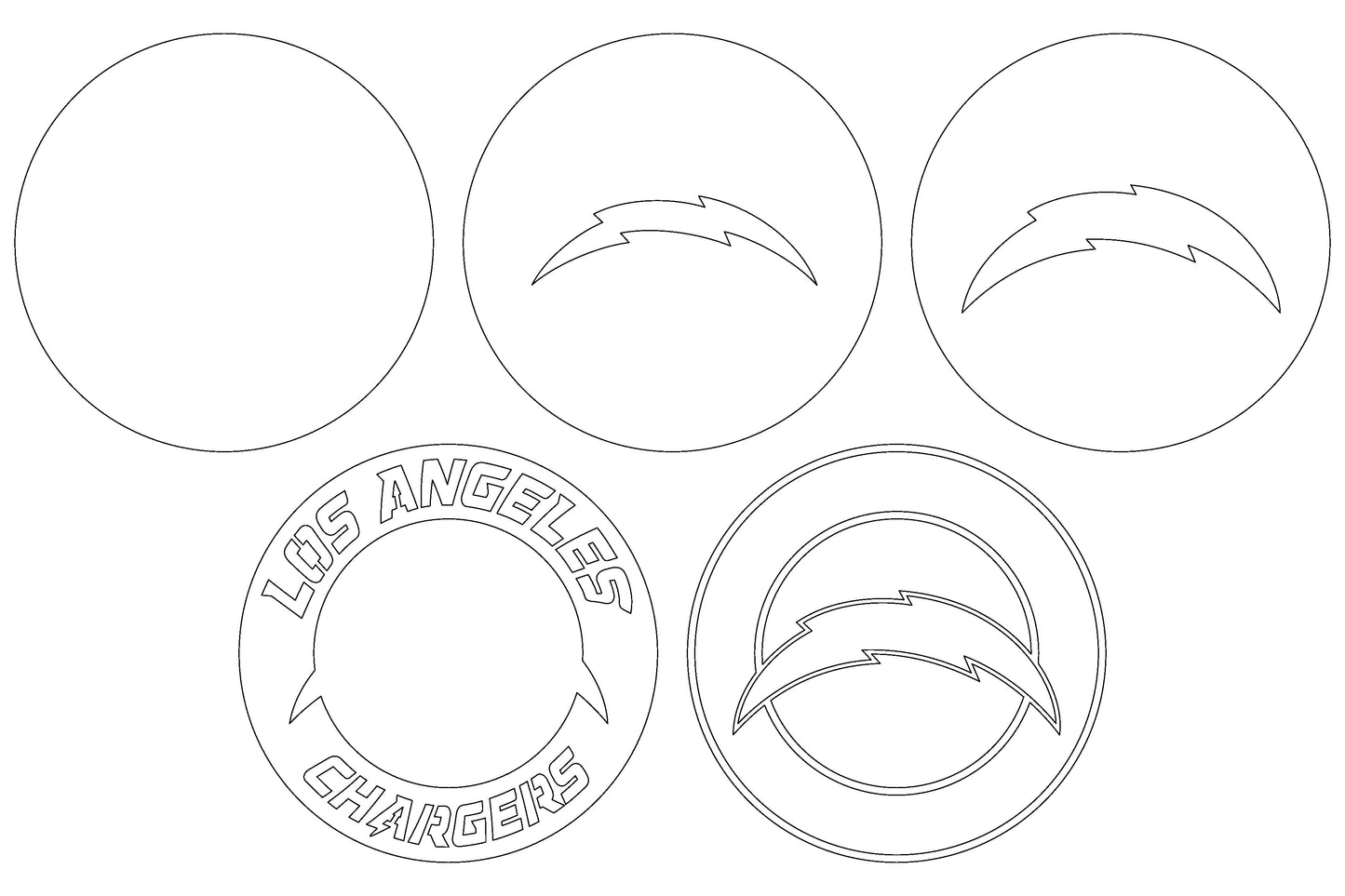 Los Angeles Chargers Multi Layered Laser Cut files svg dxf ai png