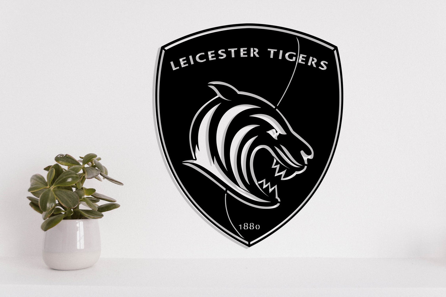 Leicester Tigers Badge Shield Metal Laser Cut files svg dxg jpg png pdf ai eps