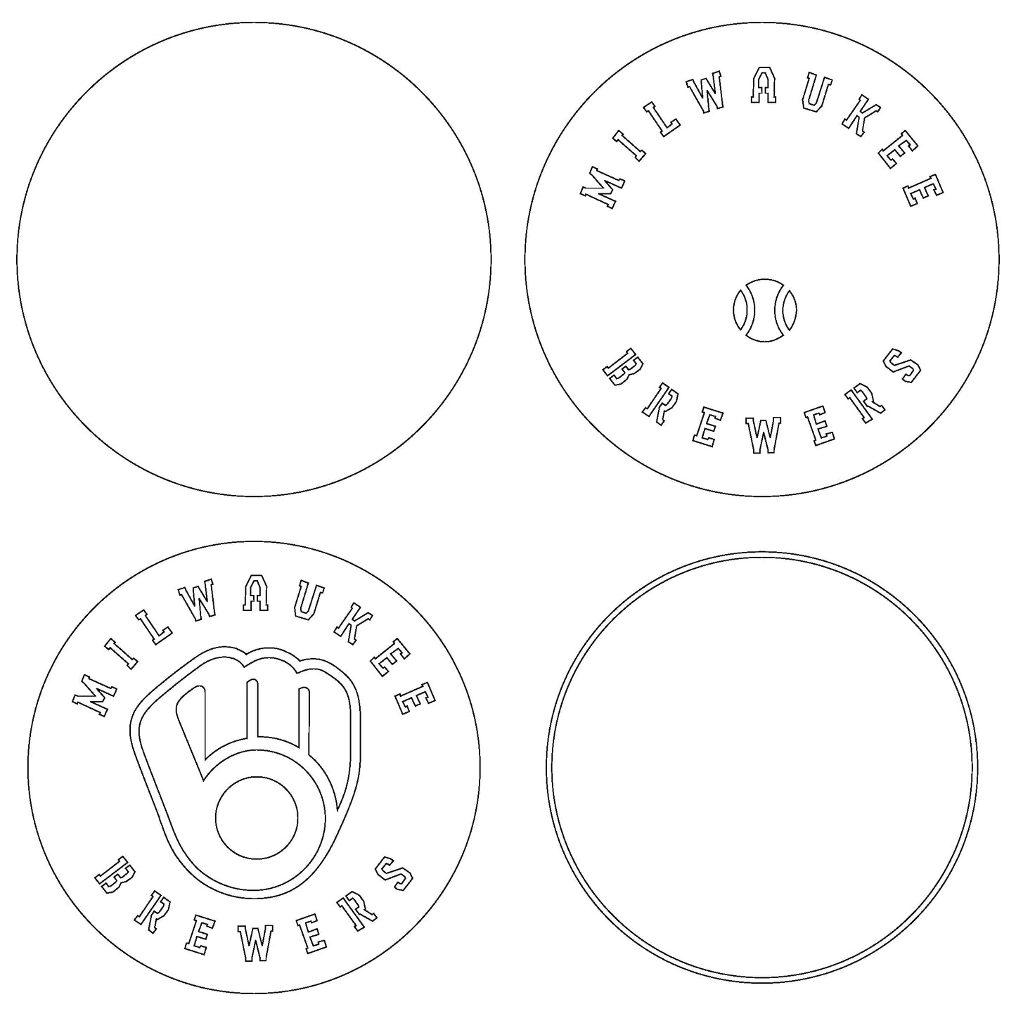 Milwaukee Brewers Multi Layer Laser Cut files svg dxf ai png