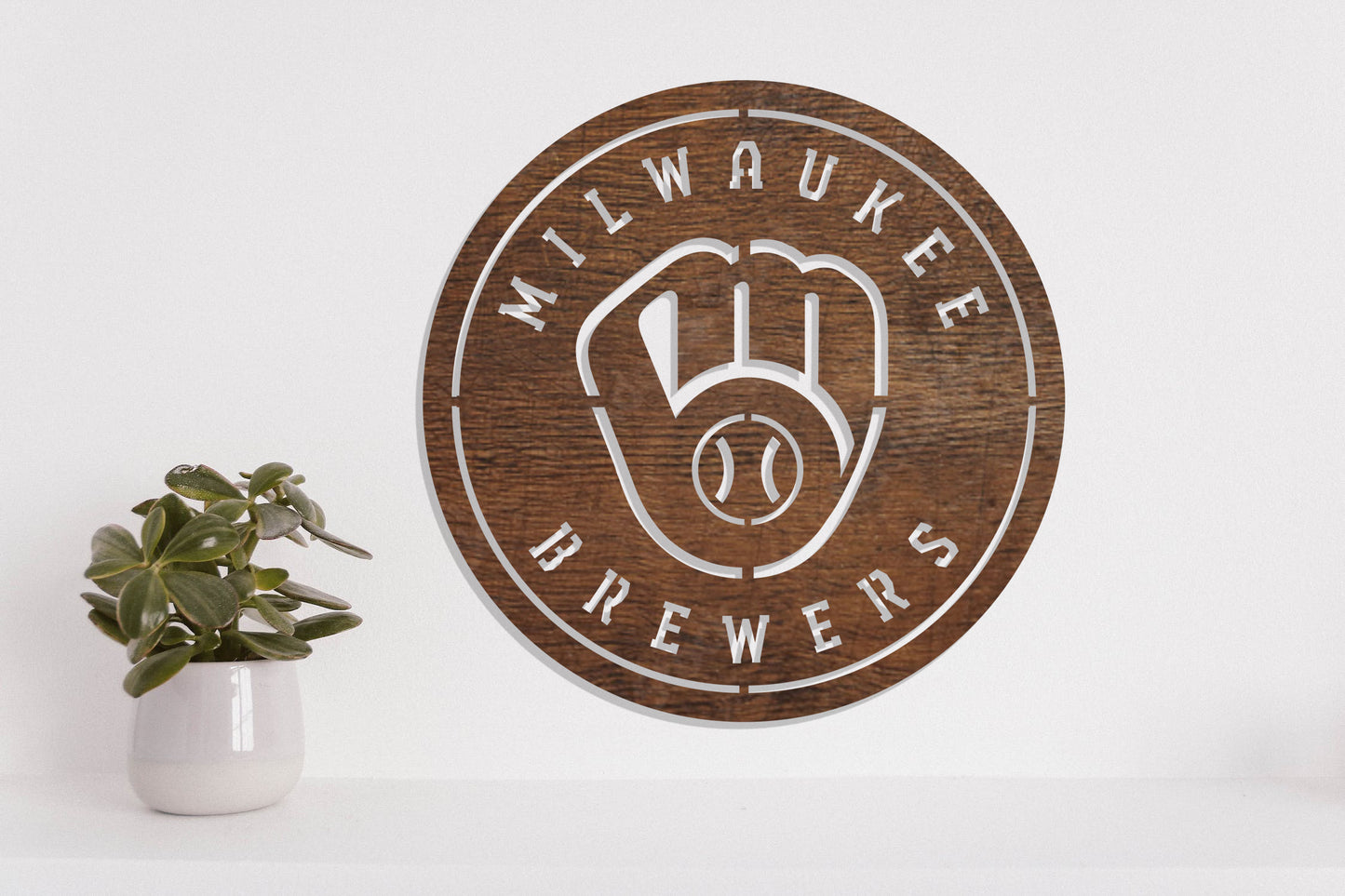 Milwaukee Brewers Badge Shield Metal Laser Cut files svg dxf ai png jpg pdf eps