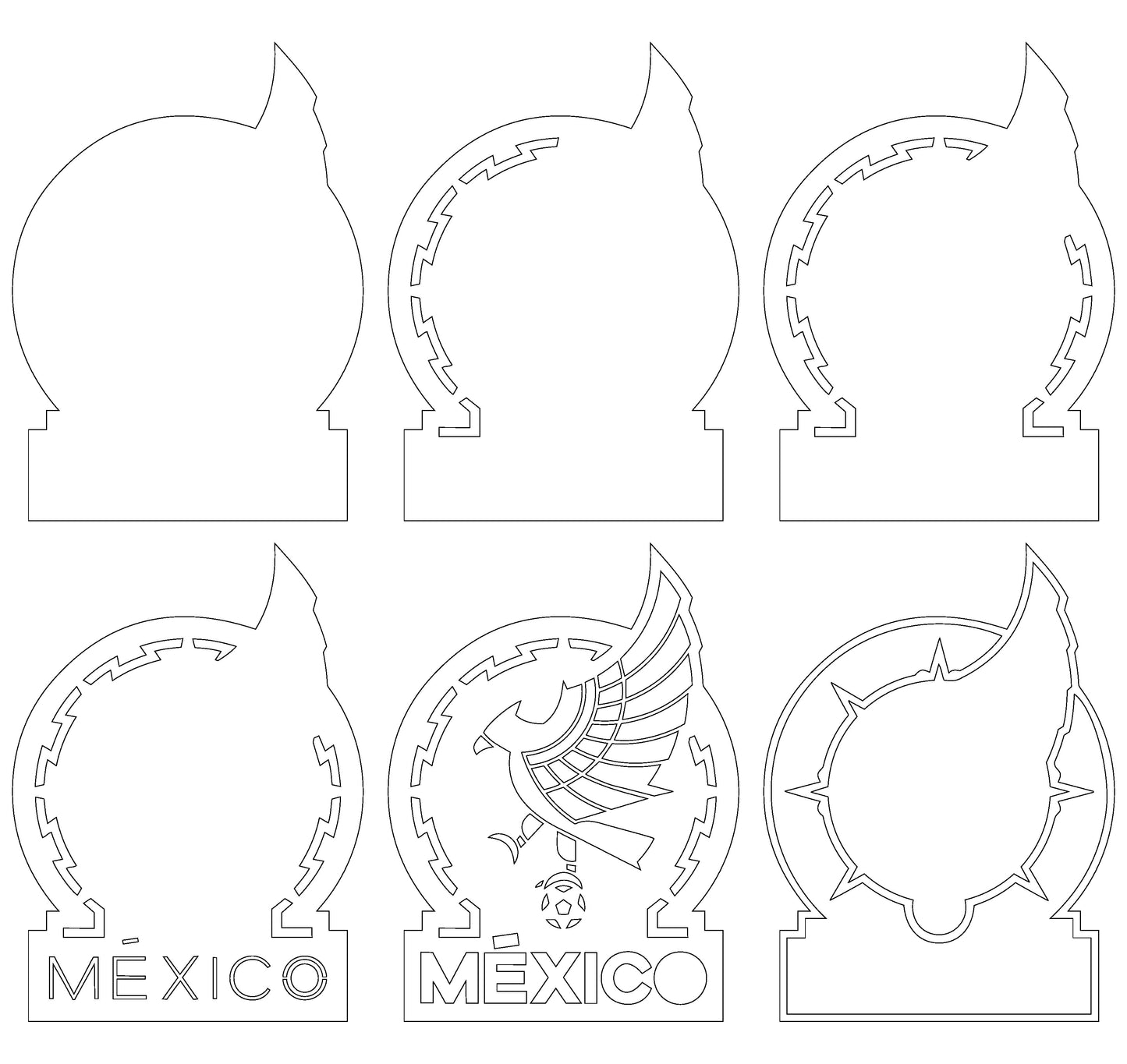 Mexico National Football Team Multi Layer Laser Cut files ai png svg dxf