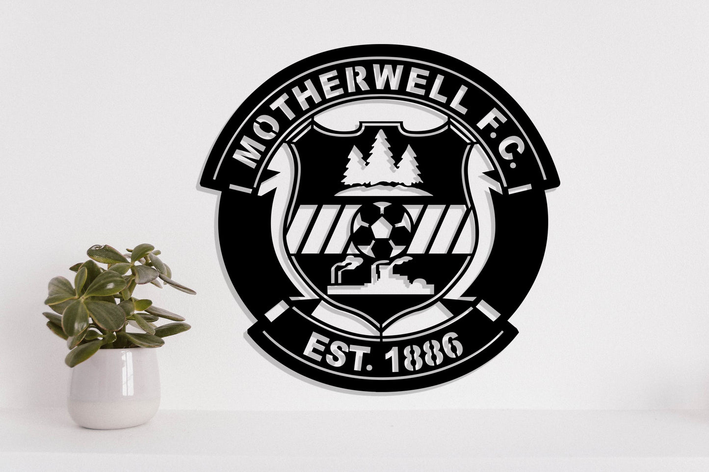 Motherwell FC Badge Shield Metal Laser Cut files ai png svg dxf, jpg eps pdf