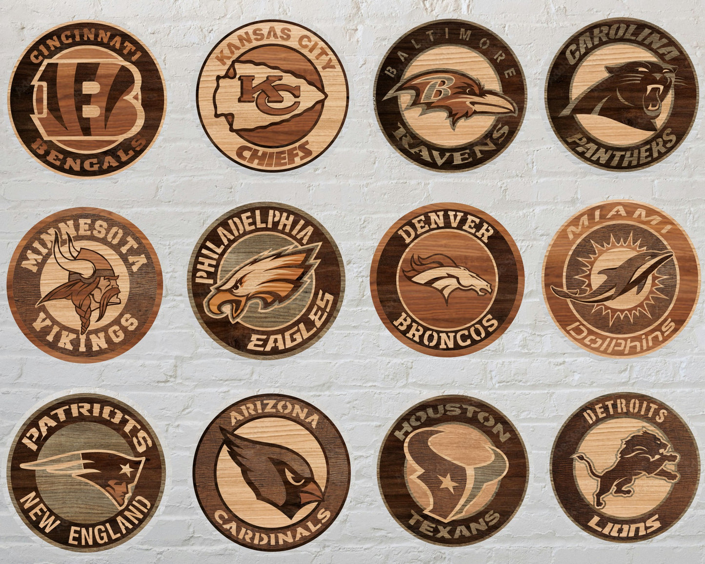 Bundle National Football League NFL teams 1 Multi Layered Laser Cut files svg dxf ai png
