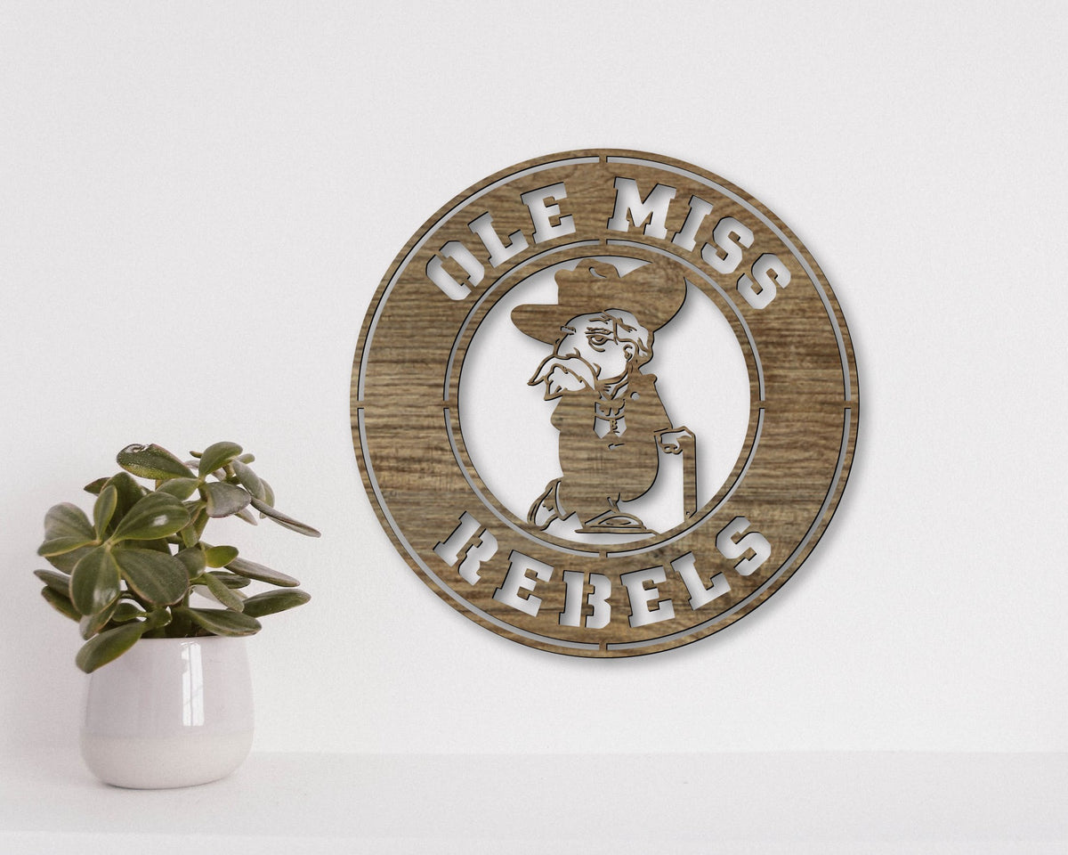 Ole Miss Rebels NCAA Football Team Badge Shield Laser Cut files svg dxf ai eps png jpg pdf
