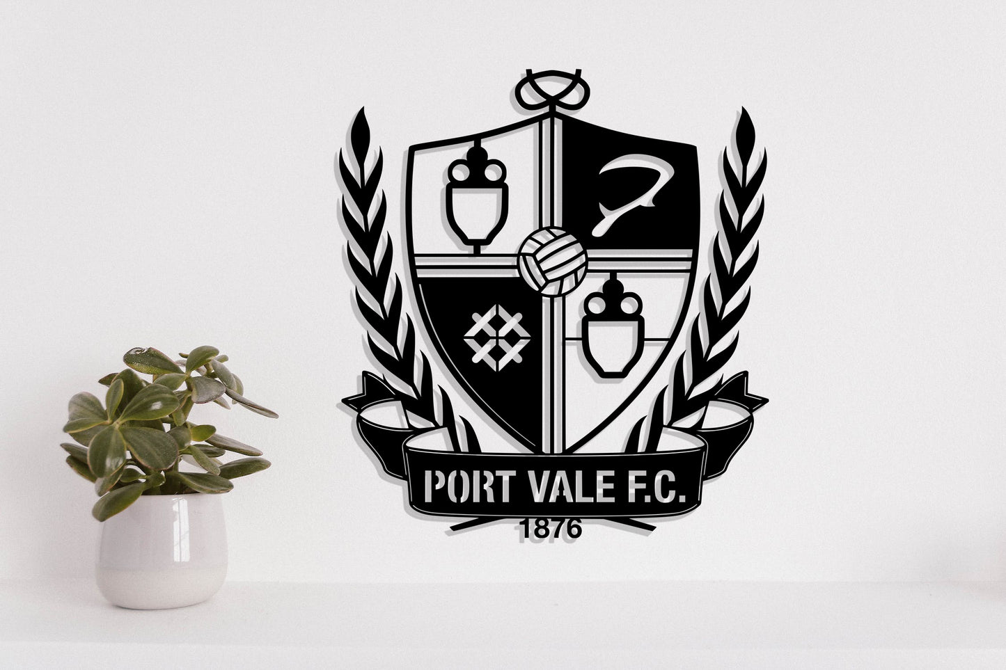 Port Vale FC Badge Shield Metal Laser Cut files svg dxf ai png jpg pdf eps