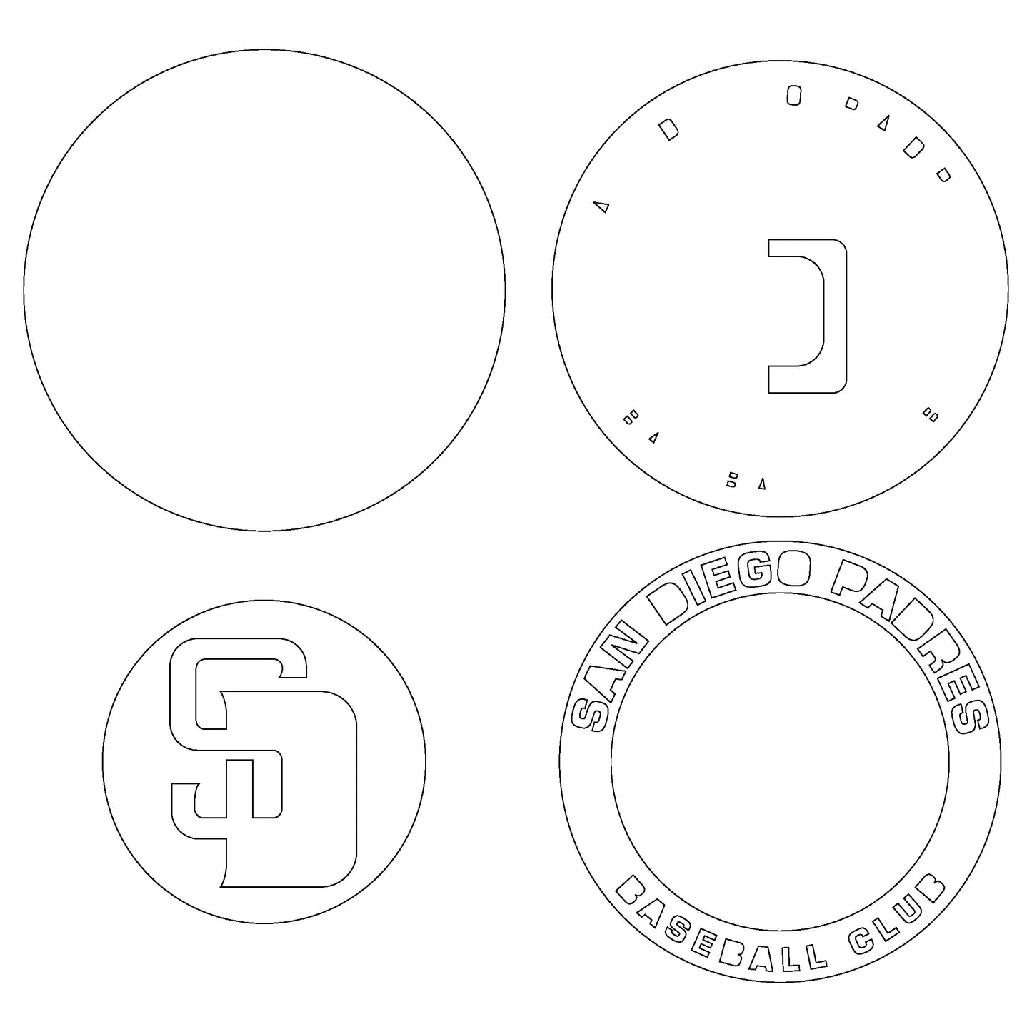 San Diego Padres MLB Teams Designed Logo Multi Layer Laser Cut files svg dxf ai png