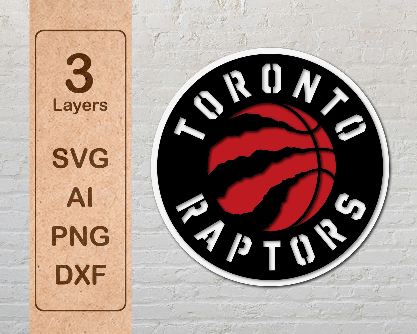 Toronto Raptors Multi Layer Laser Cut files svg dxf ai png