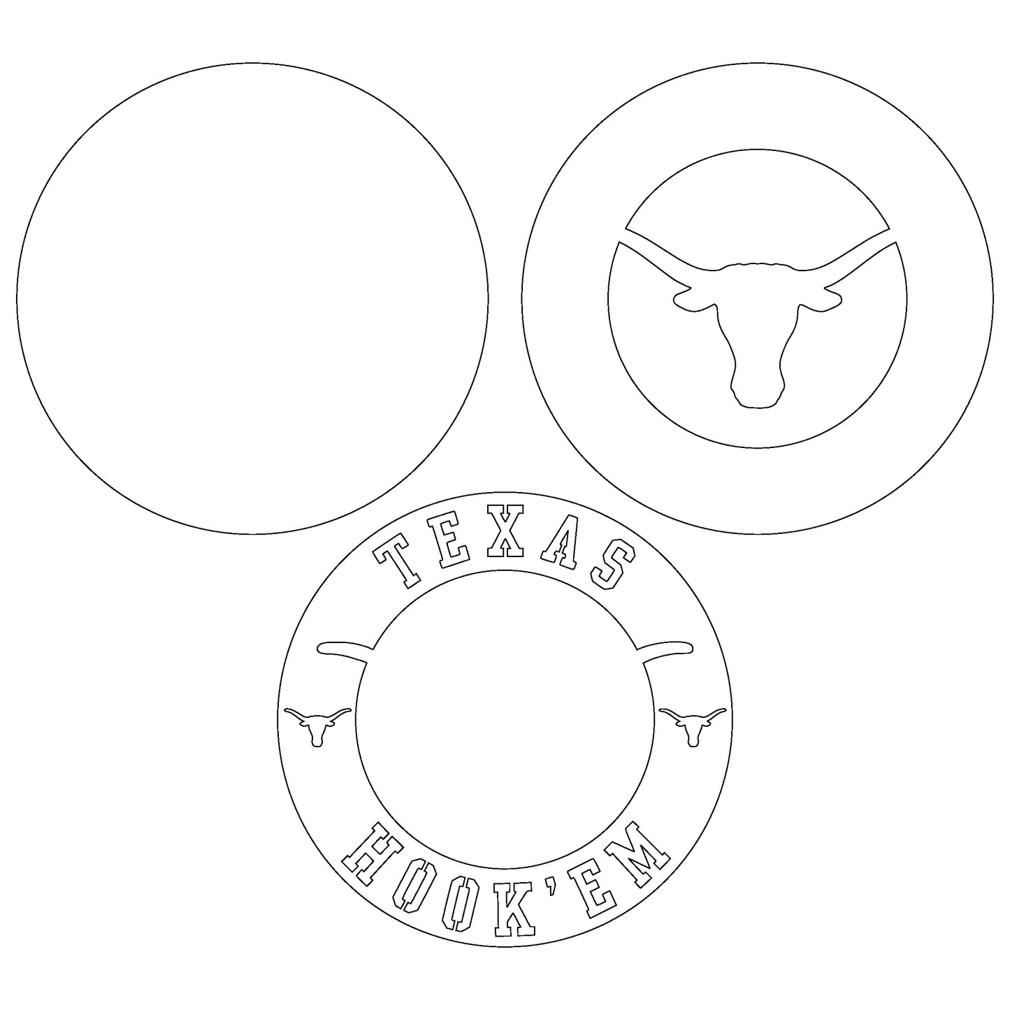 Texas Hook 'Em Football Team Design Logo Multilayer Laser Cut files svg dxf ai png