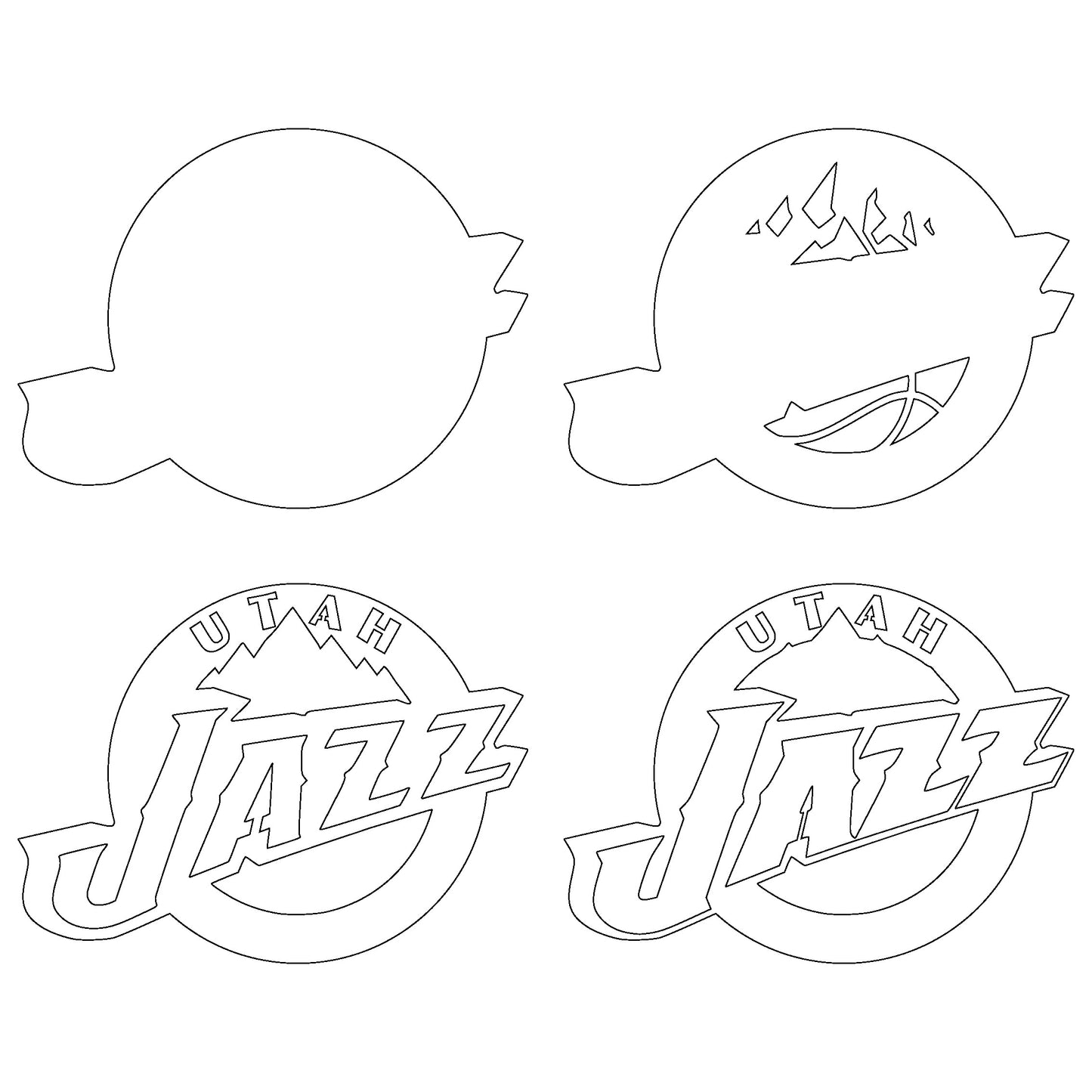 Utah Jazz NBA Teams Design Logo Multi Layer Laser Cut files svg dxf ai png