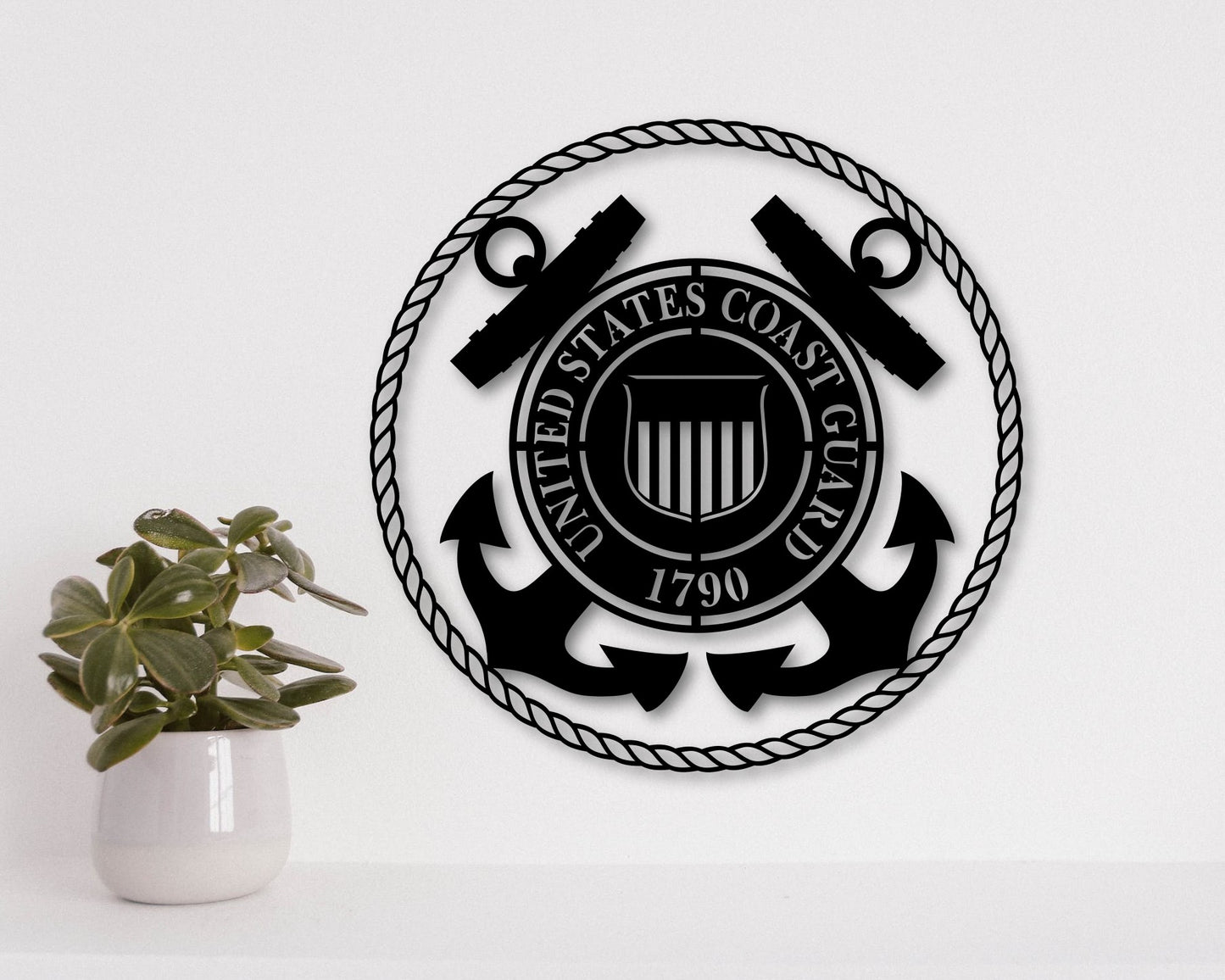 United States Coast Guard Badge Shield Metal Laser Cut files svg dxg jpg png pdf ai eps