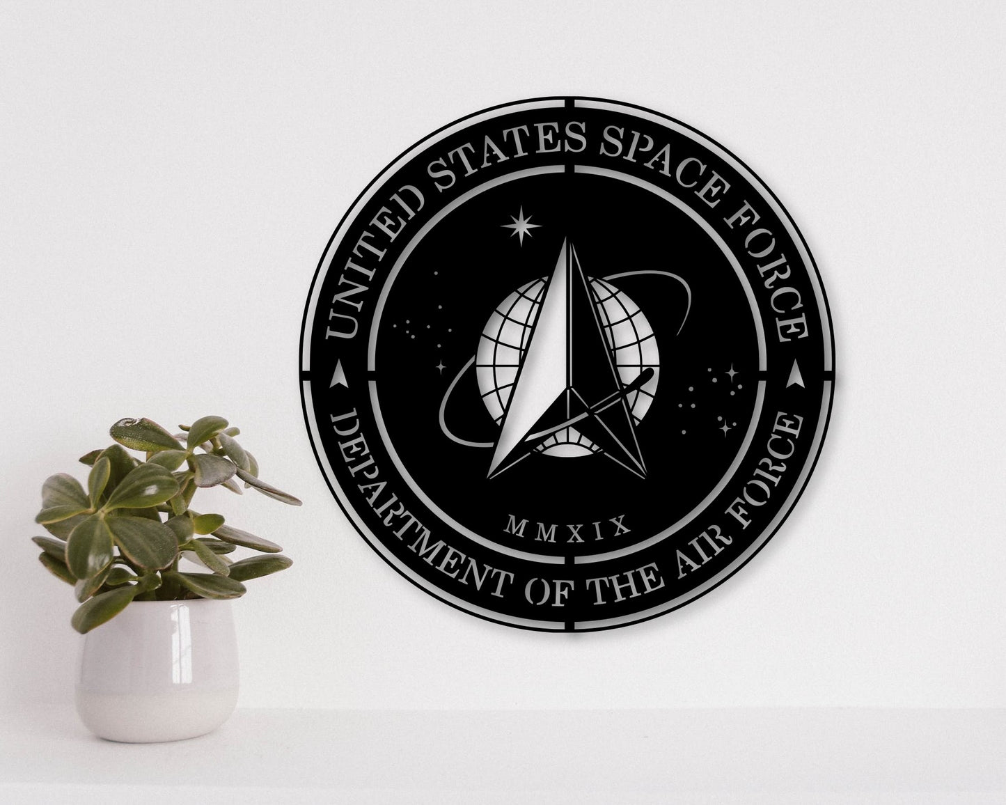 United States Space Force Badge Shield Metal Laser Cut files svg dxg jpg png pdf ai eps