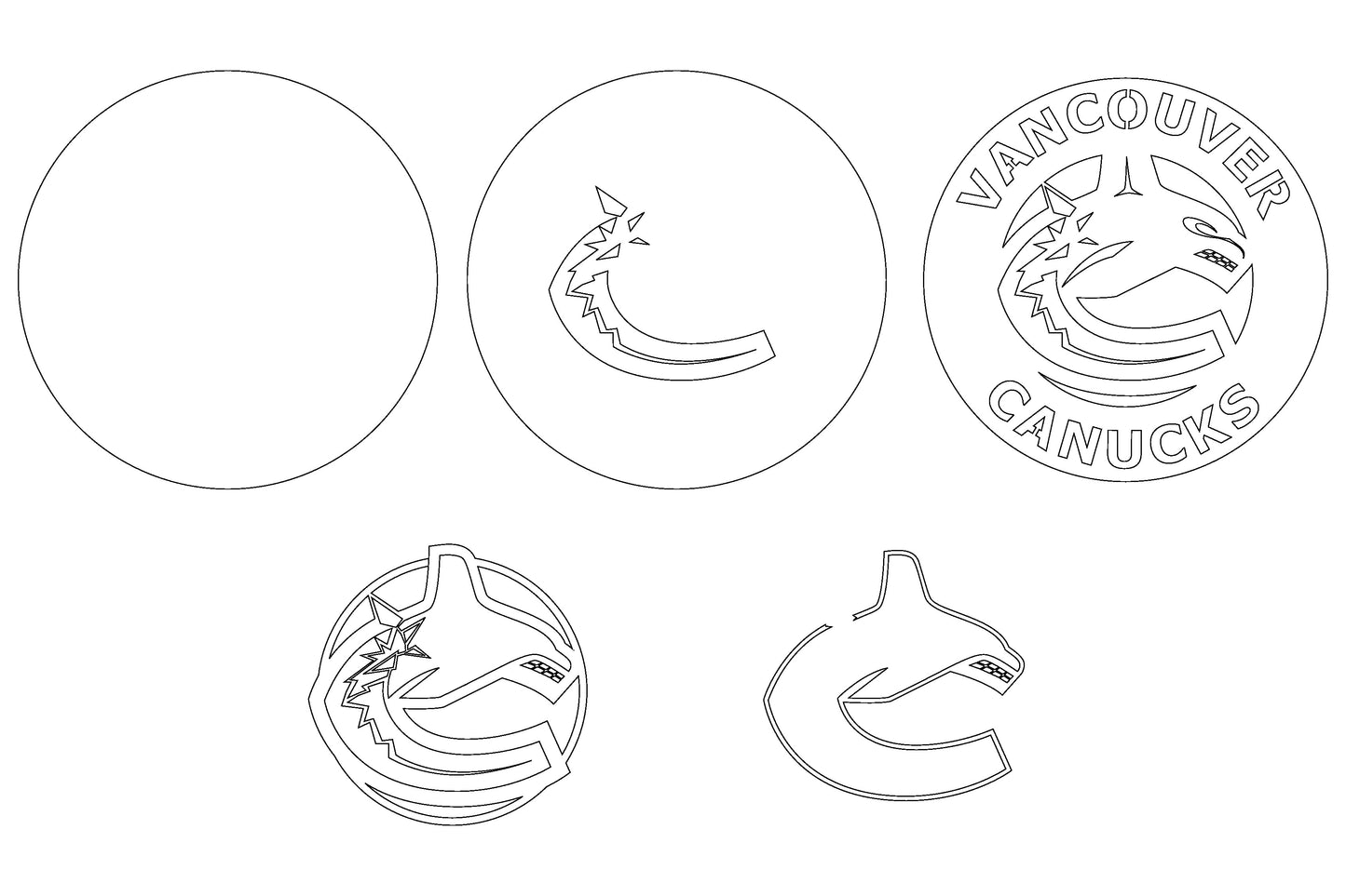 Vancouver Canucks NHL Teams Designed Logo Multi Layer Laser Cut files svg dxf ai png