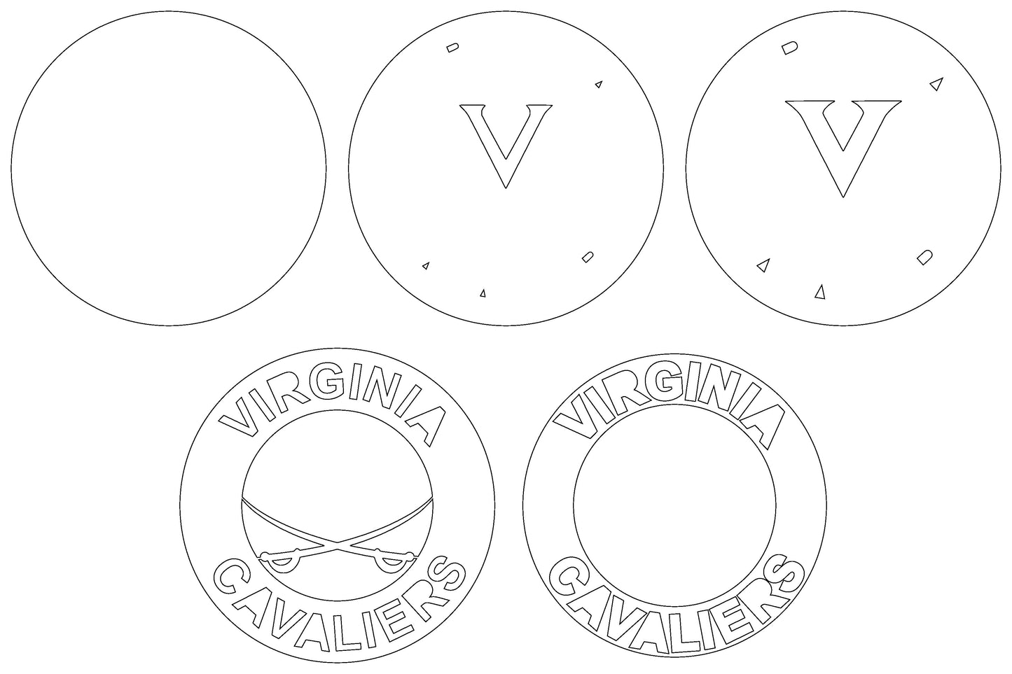 Virginia Cavalier Football Team Design Logo Multilayer Laser Cut files svg dxf ai png