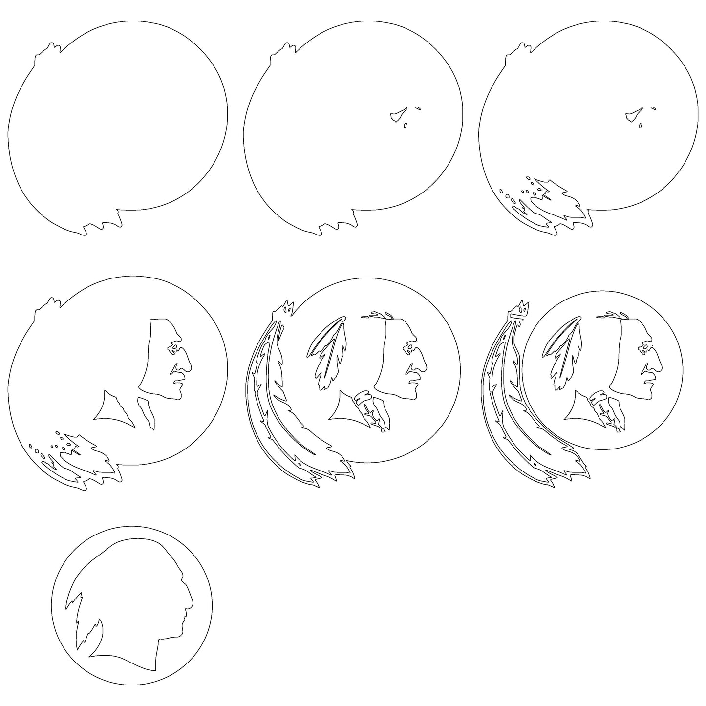 Washington Redskins Football Team Design Logo Multilayer Laser Cut files svg dxf ai png