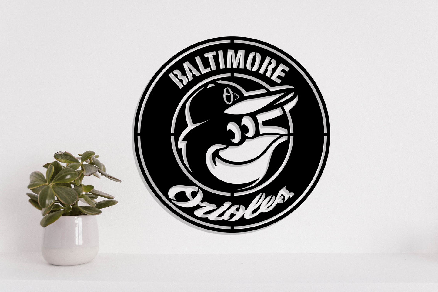 Baltimore Orioles Badge Shield Metal Laser Cut files svg dxf ai png jpg pdf eps