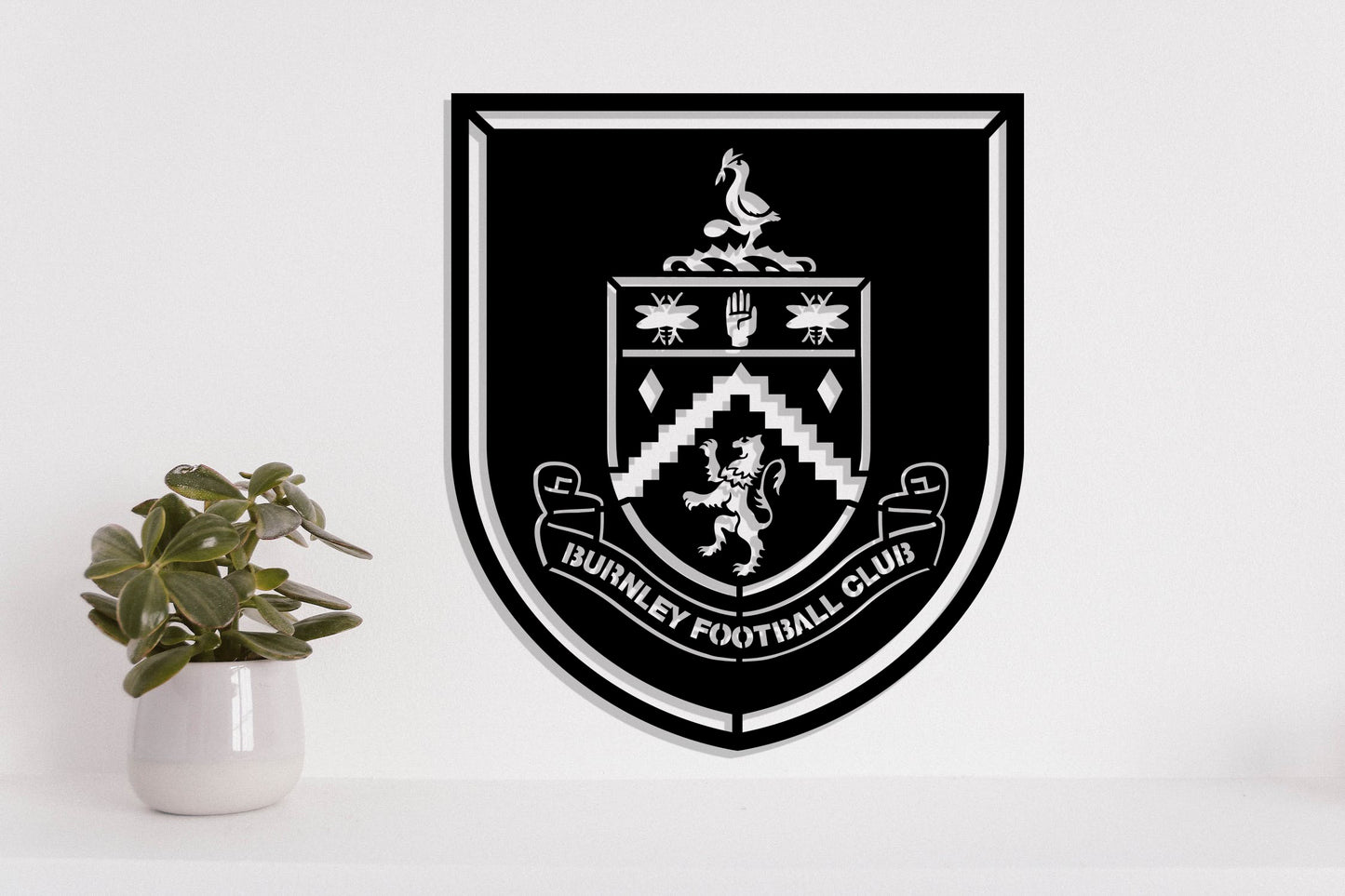 Burnley FC Badge Shield Metal Laser Cut files ai png svg dxf, jpg eps pdf