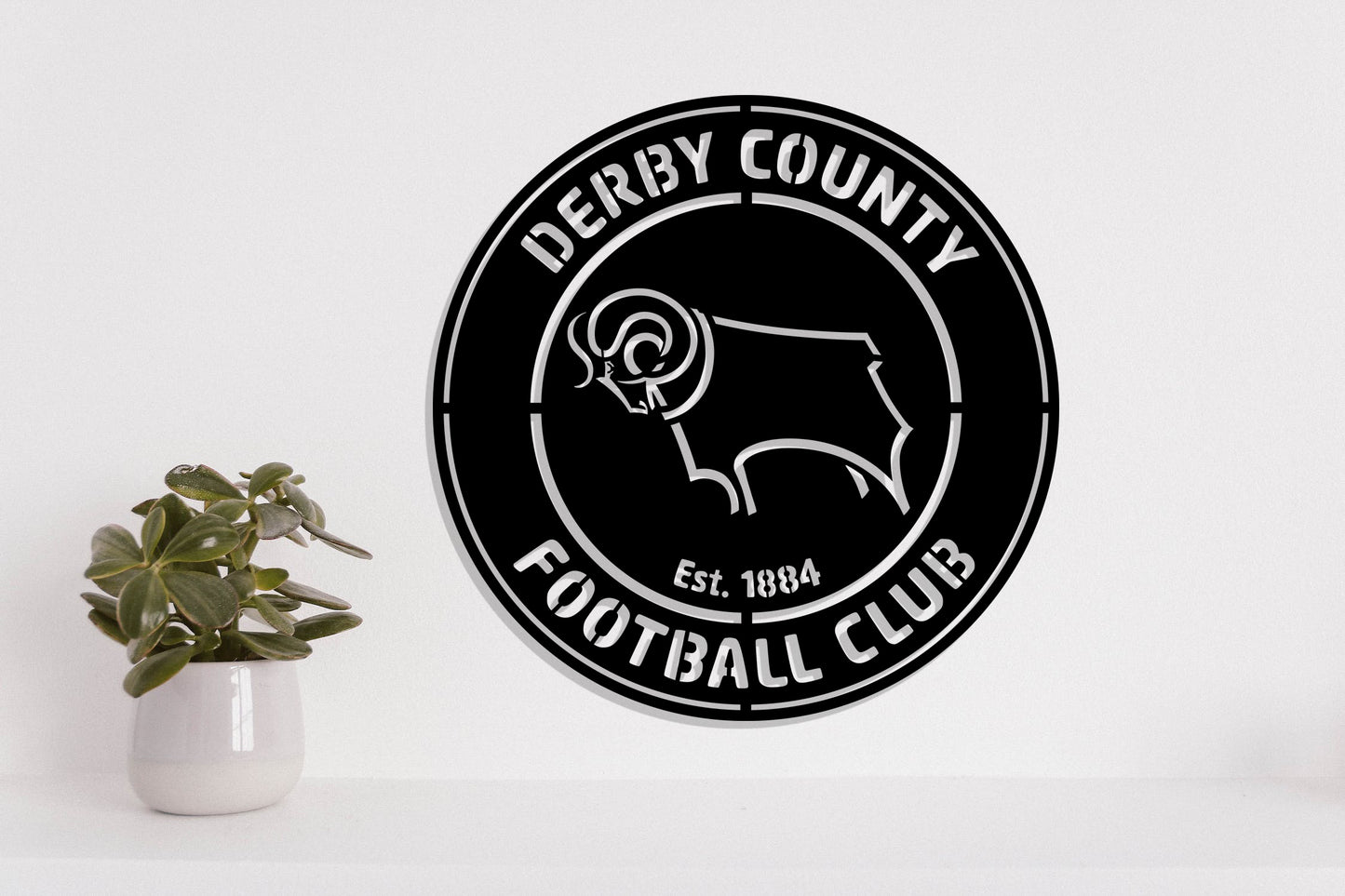 Derby County FC Badge Shield Metal Laser Cut files ai png svg dxf, jpg eps pdf