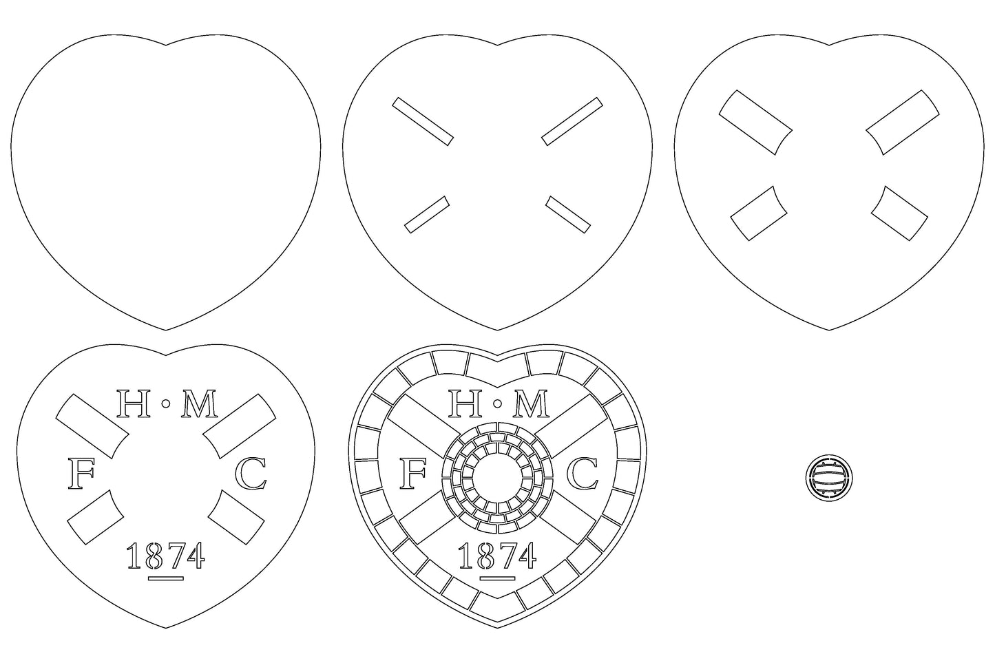 Heart of Midlothian FC football club logo Layered Laser Cut files svg dxf ai png
