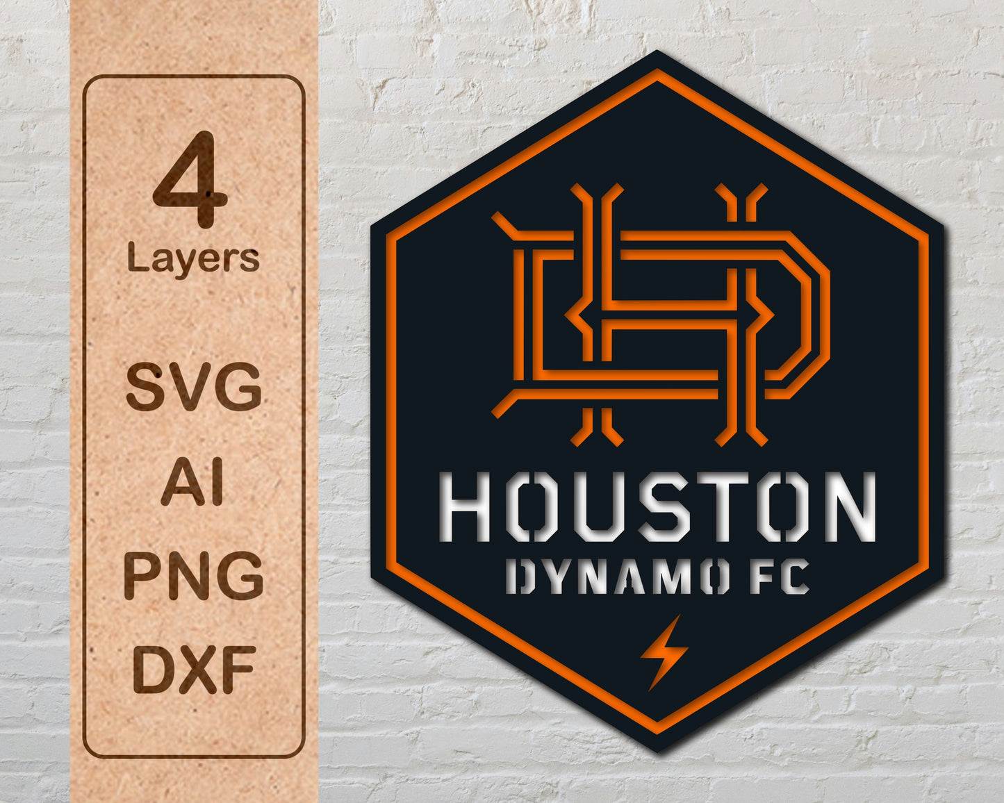 Houston Dynamo FC Layered Laser Cut files